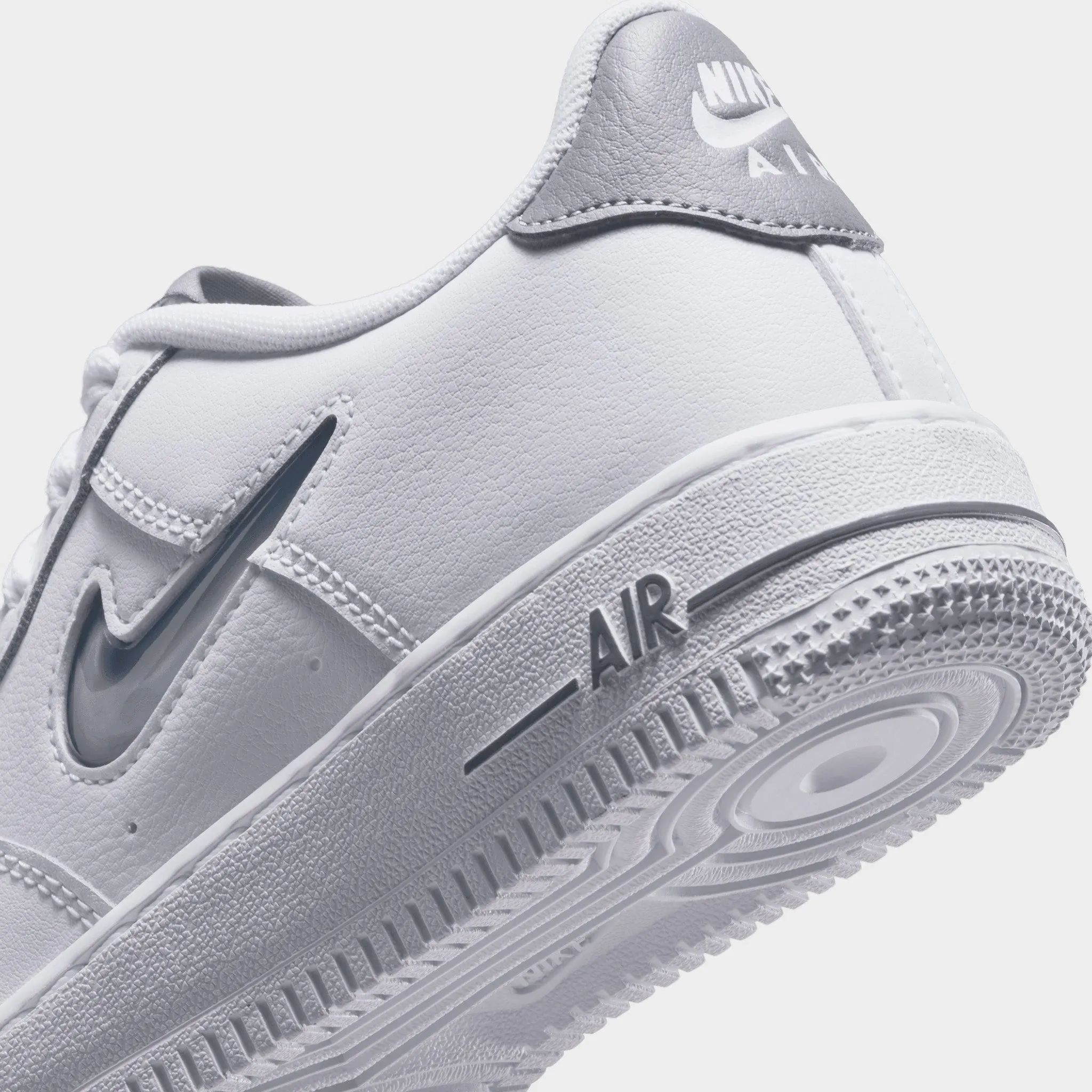 Shiny Tone Nike Air Force 1 GS White / Smoke Grey