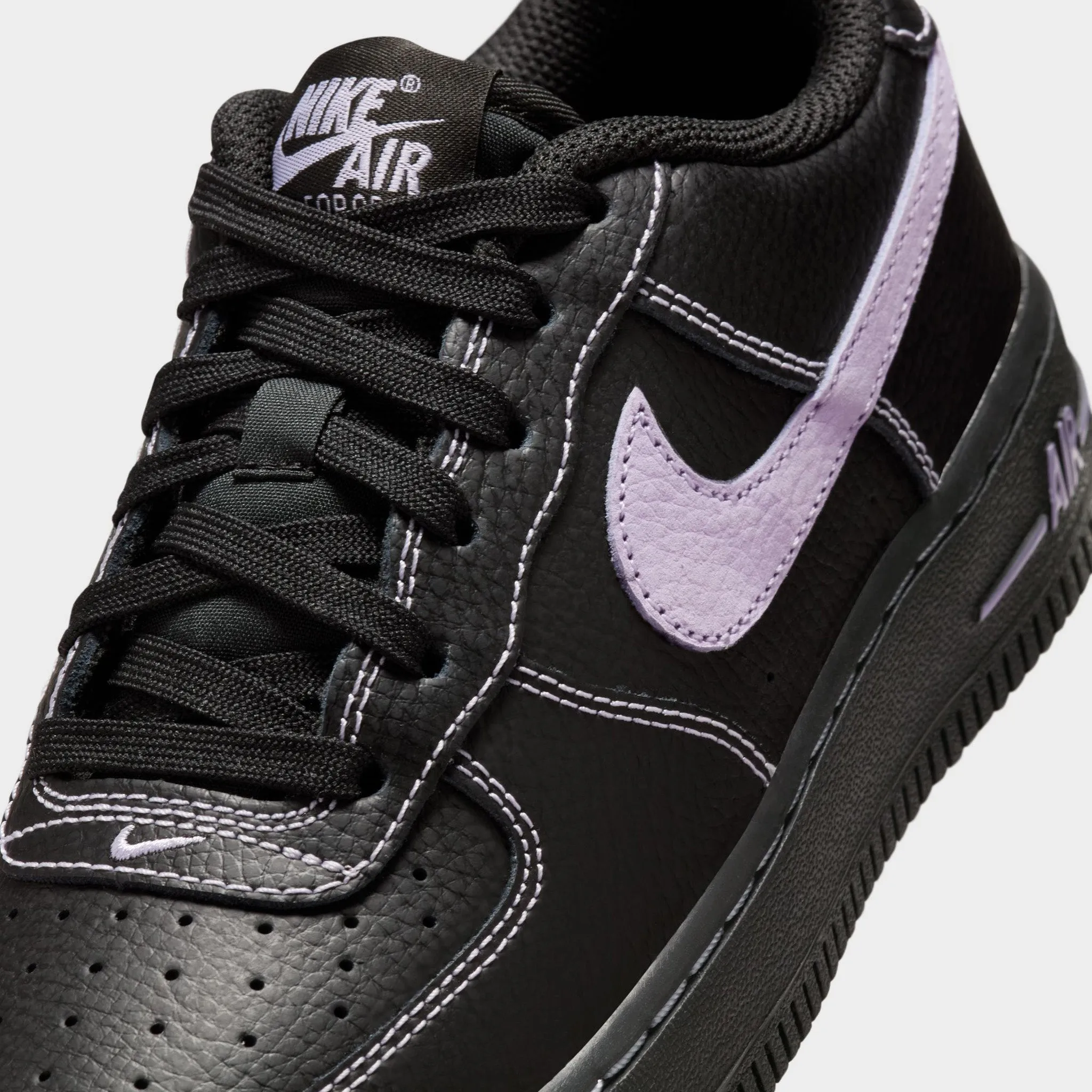 Couple Pair Nike Air Force 1 LV8 GS Black / Hydrangeas