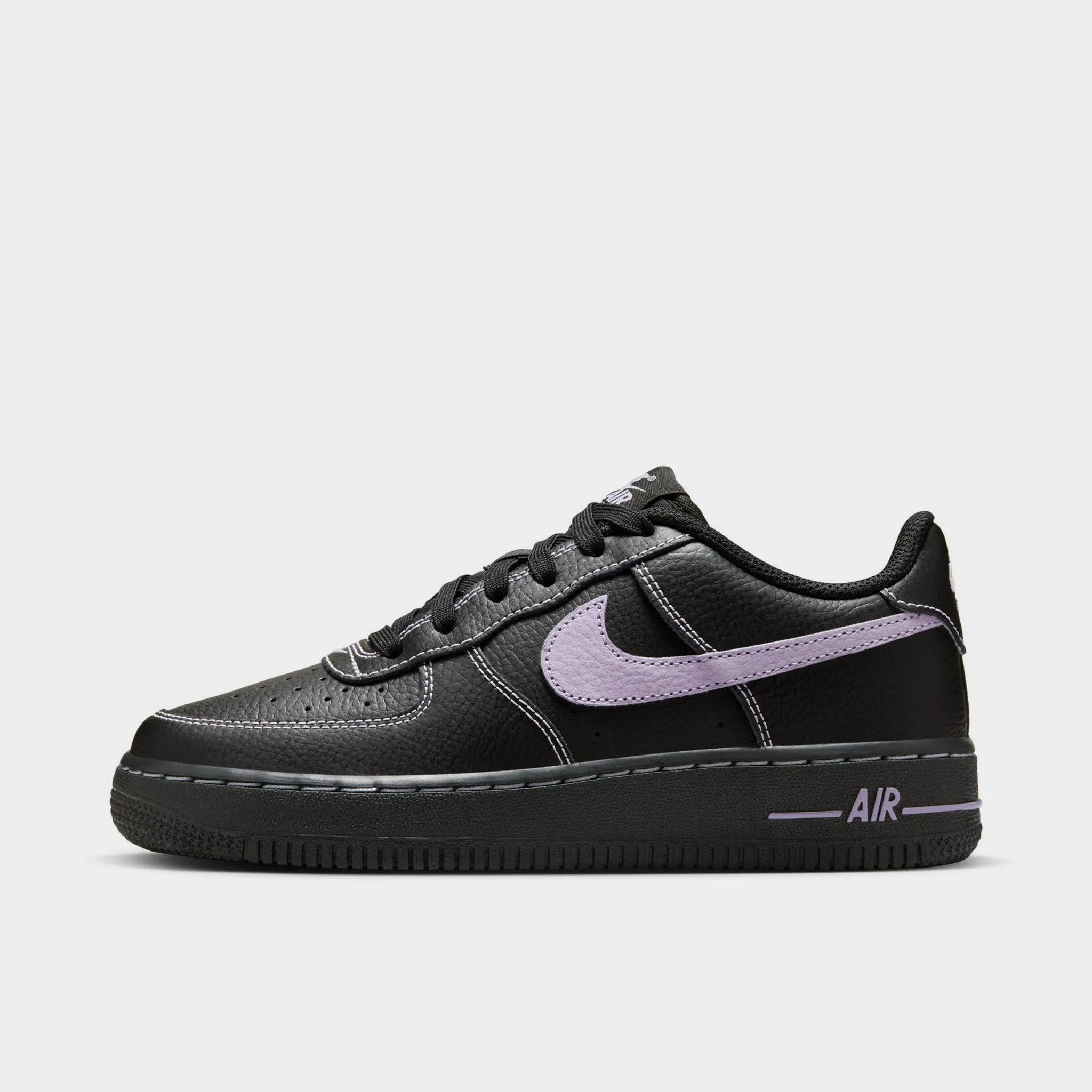 Soft Scratch   Resistant Nike Air Force 1 LV8 GS Black / Hydrangeas