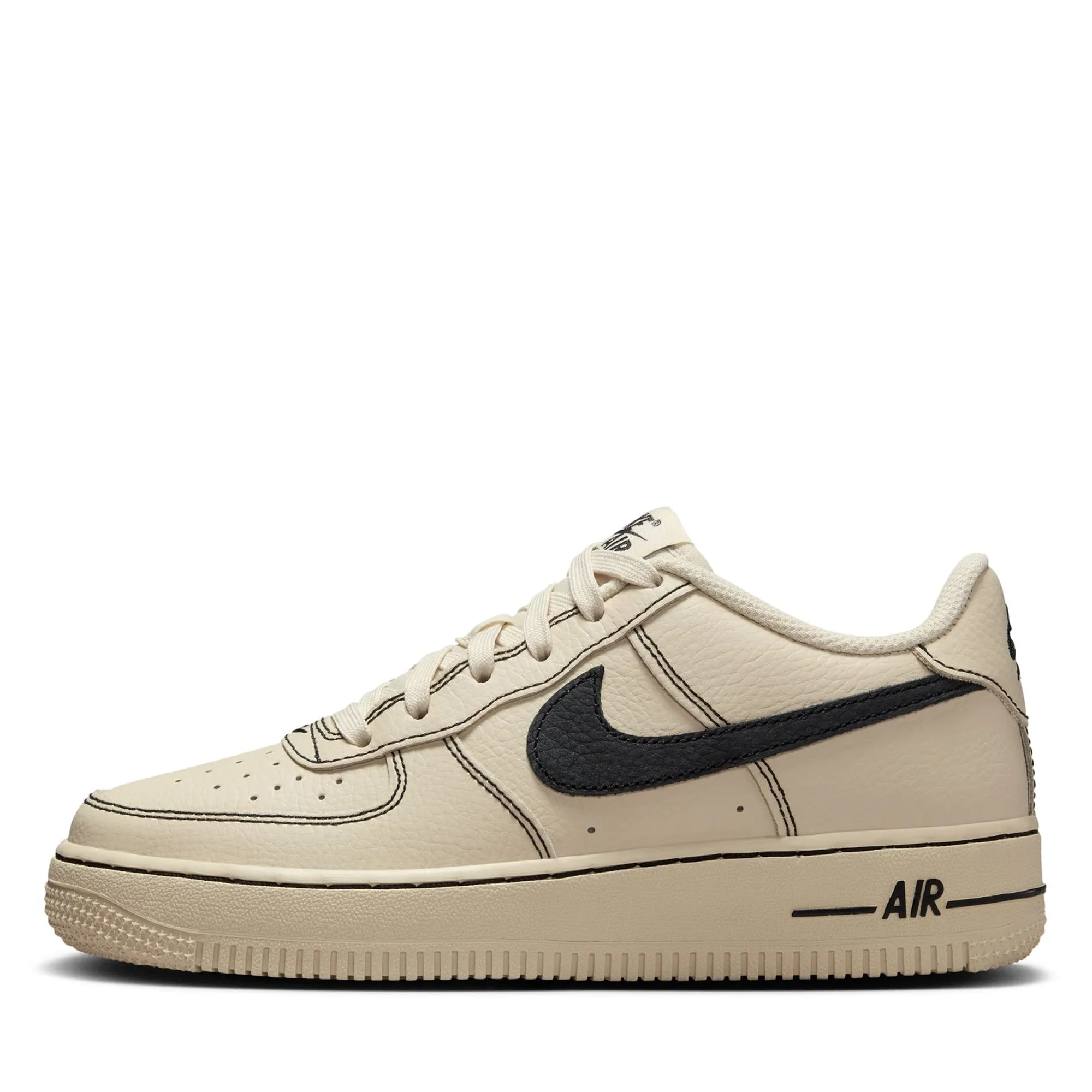 Nike Air Force 1 LV8 (GS) - Light Khaki/Black Recycled Polyester Blend Shock absorption system