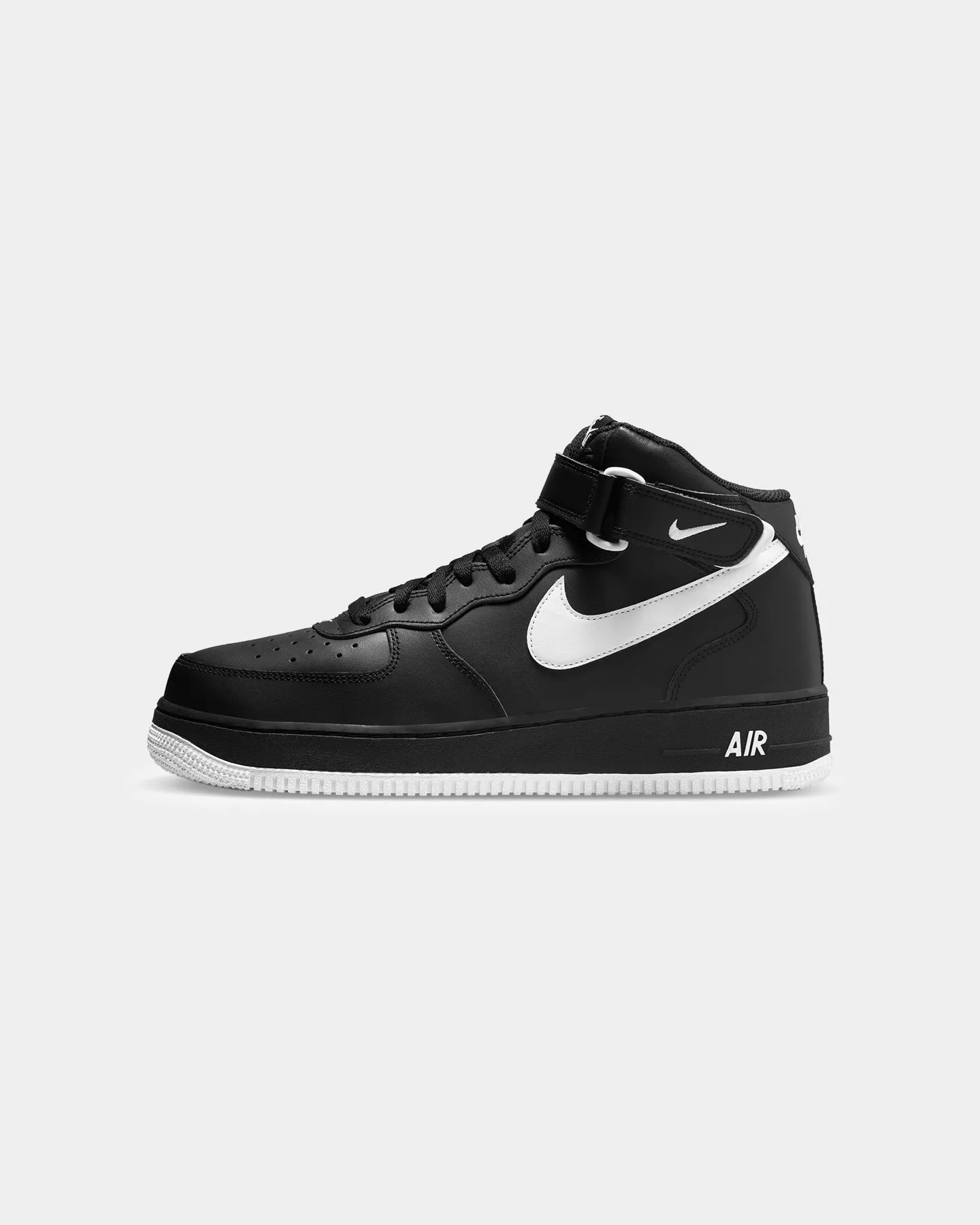 Pure Black Nike Air Force 1 Mid '07 "Black White" Black/White/Black