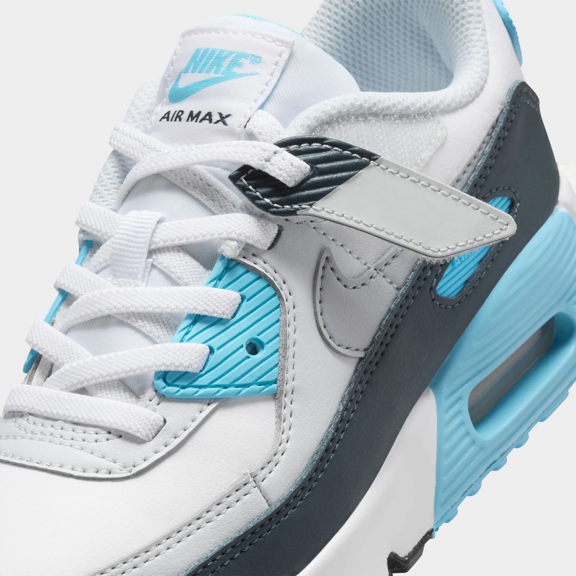 Nike Air Max 90 EasyOn PS White / Wolf Grey - Baltic Blue High Flex Office Friendly