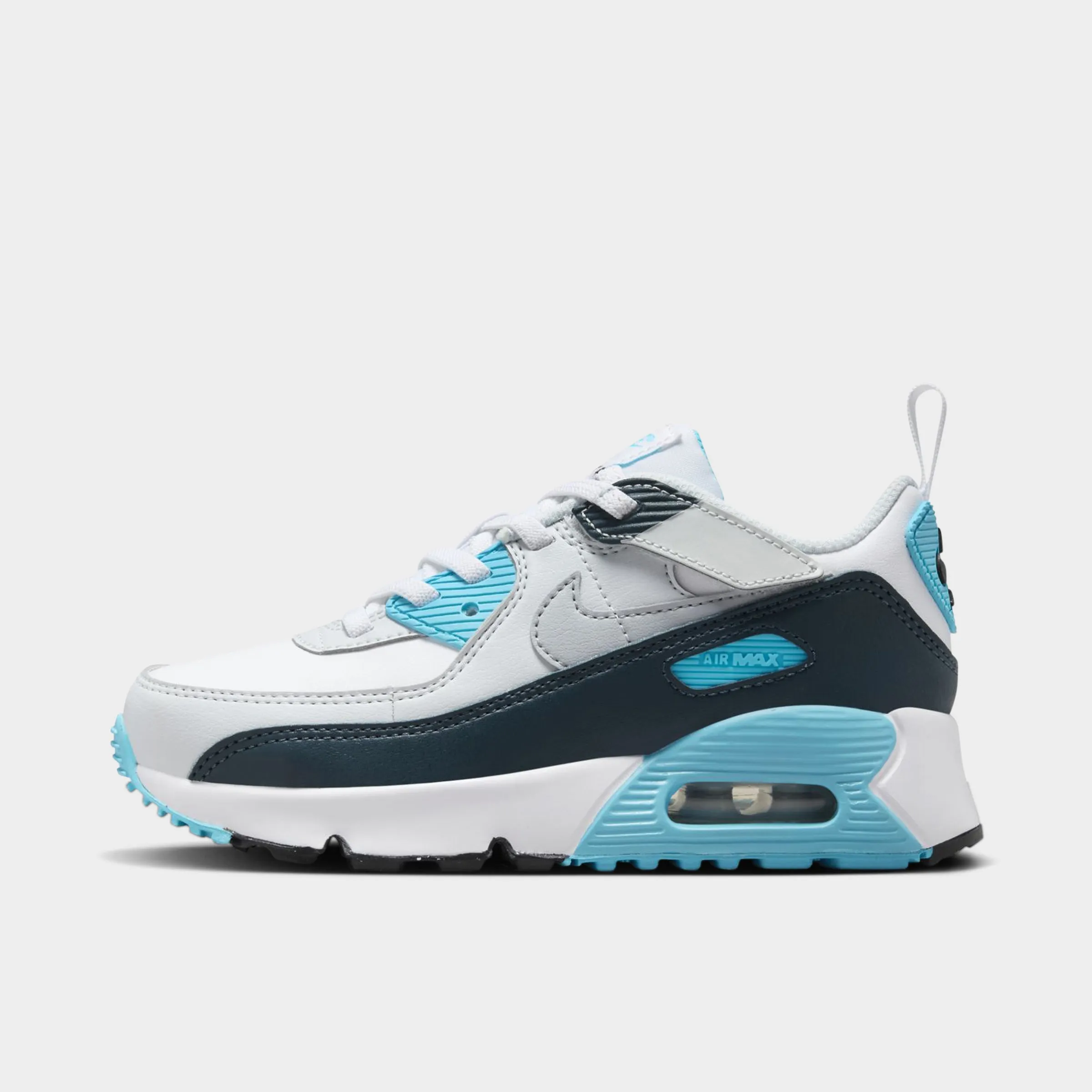Nike Air Max 90 EasyOn PS White / Wolf Grey - Baltic Blue Running Shoes