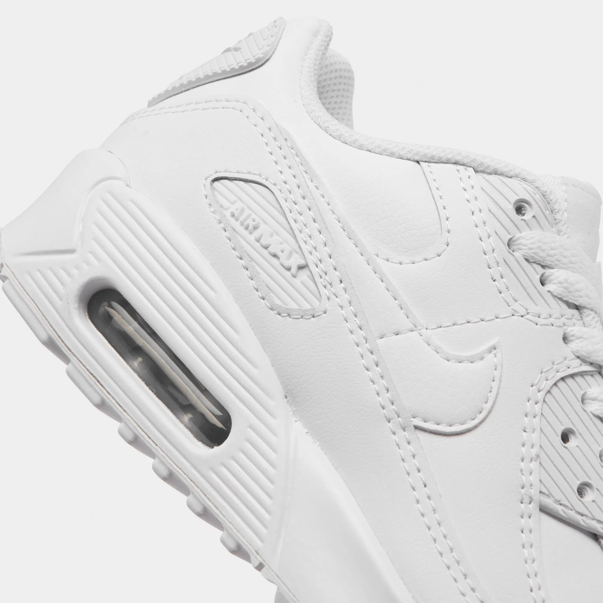 Nike Air Max 90 LTR GS White / White - Metallic Silver Daily Essential Strap Mode