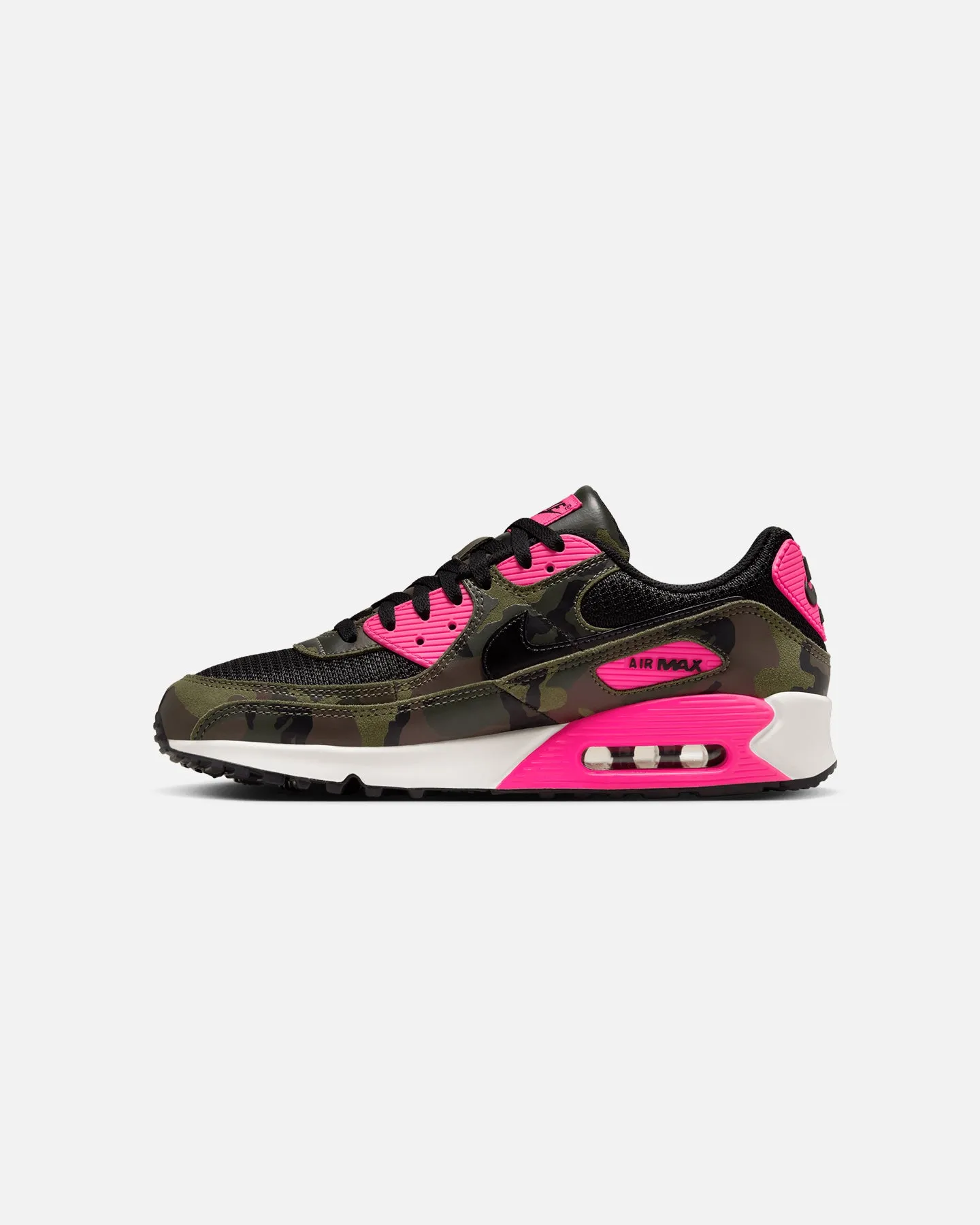 Comfort Run Quick Step Nike Air Max 90 Premium "Camo" Camo-Sequaia/Black/Hyper Pink