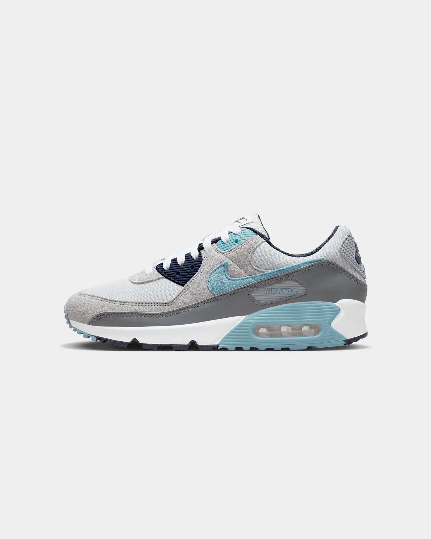 Supportive Rubber Sole Nike Air Max 90 Pure Platinum/Worn Blue-Obsidian