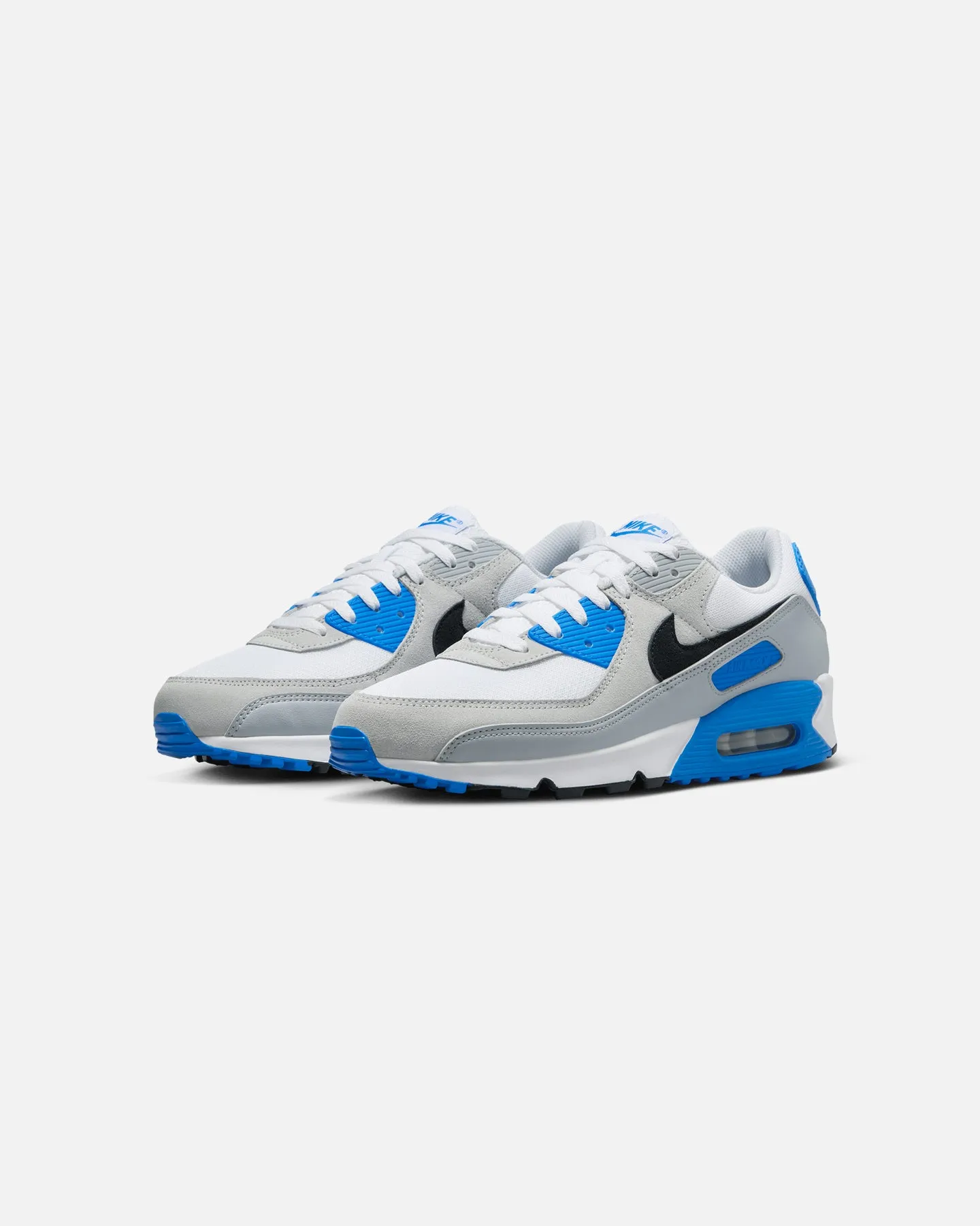 Nike Air Max 90 White/Black Photo Blue Toe box Camera Look