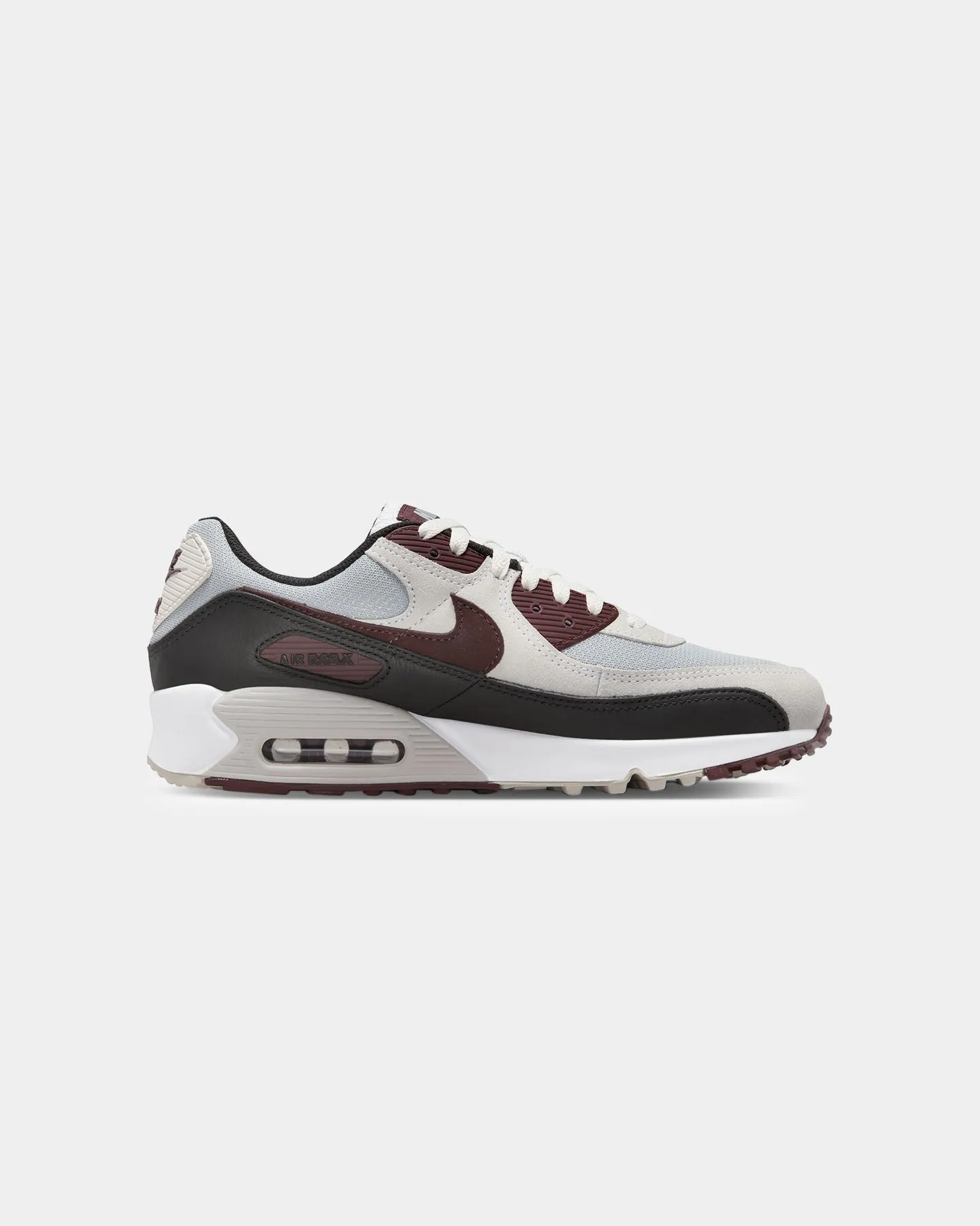 Nike Air Max 90 Wolf Grey/Burgundy Reinforced toe Soft Neutral