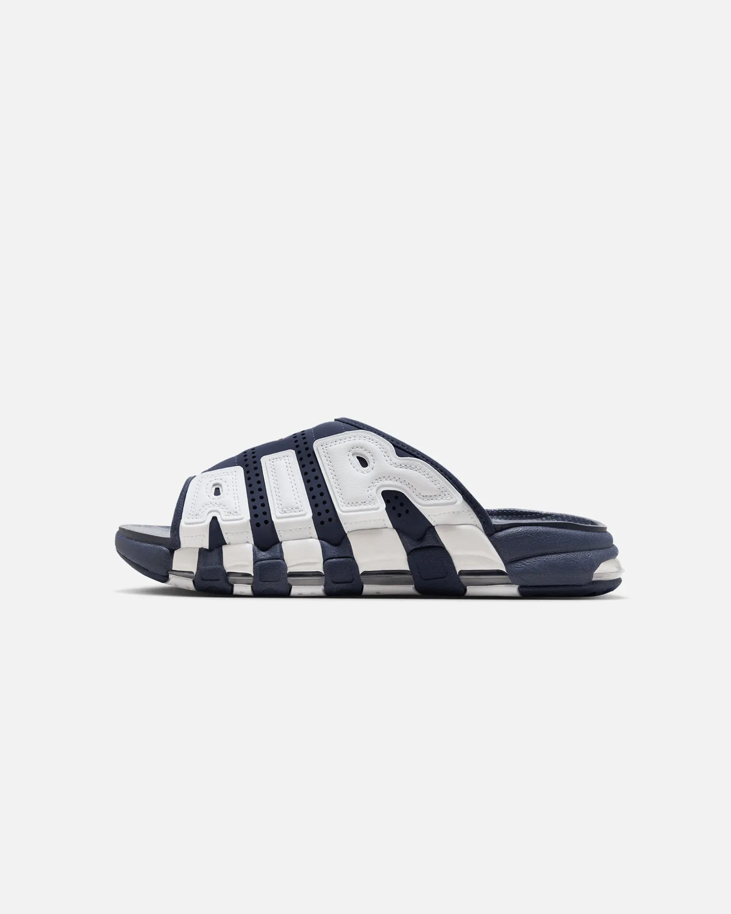 Nike Air More Uptempo Slides Midnight Navy Soft Neutral