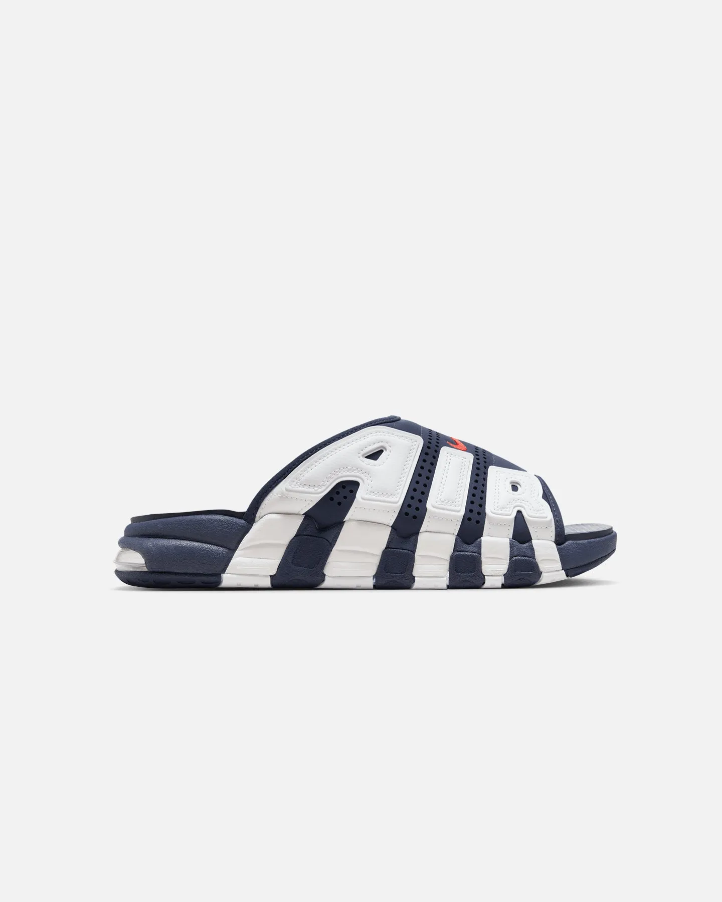 Nike Air More Uptempo Slides Midnight Navy Earth Mood Mix Hue