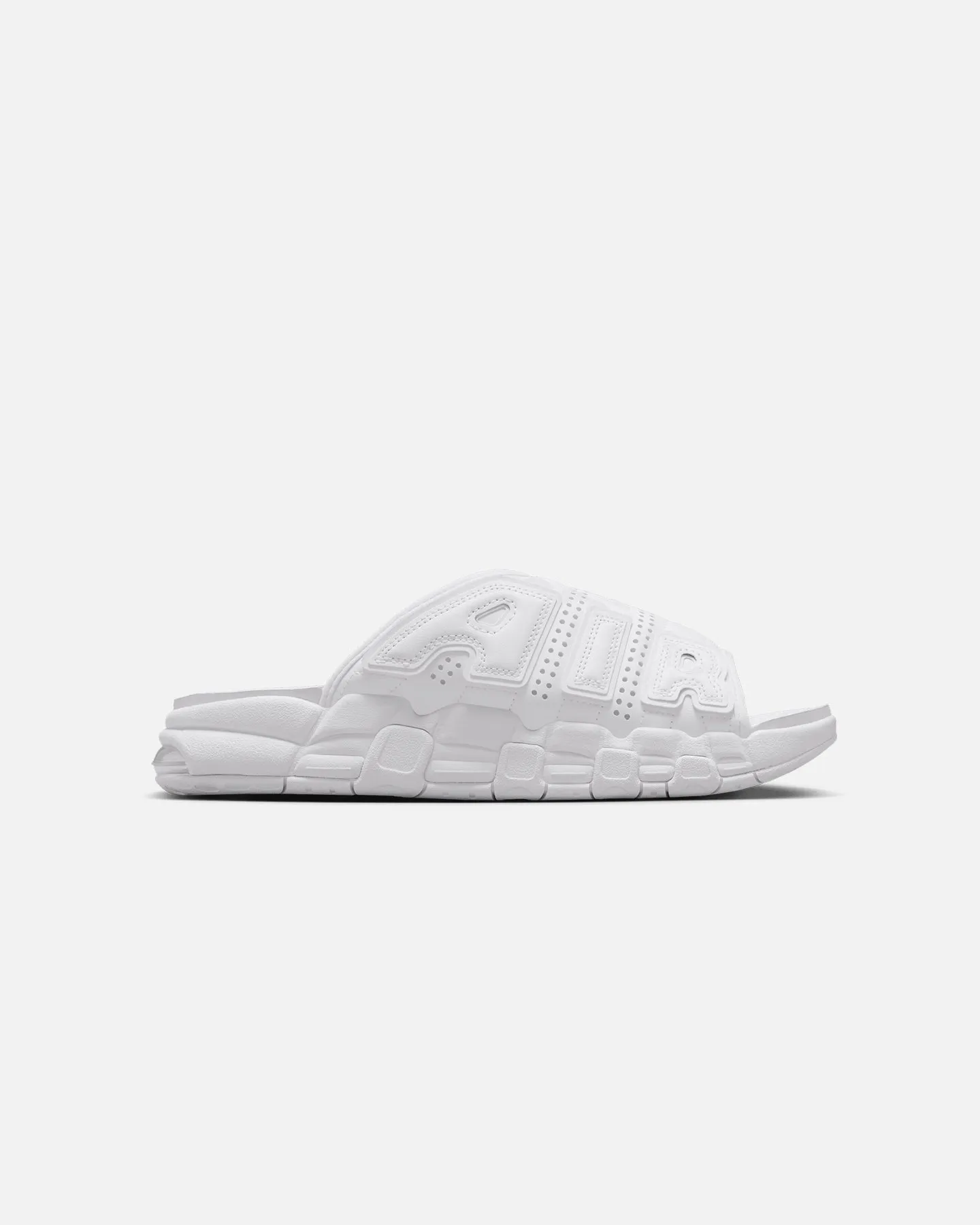 Mix Hue Shine Tone Nike Air More Uptempo Slides White/White-White