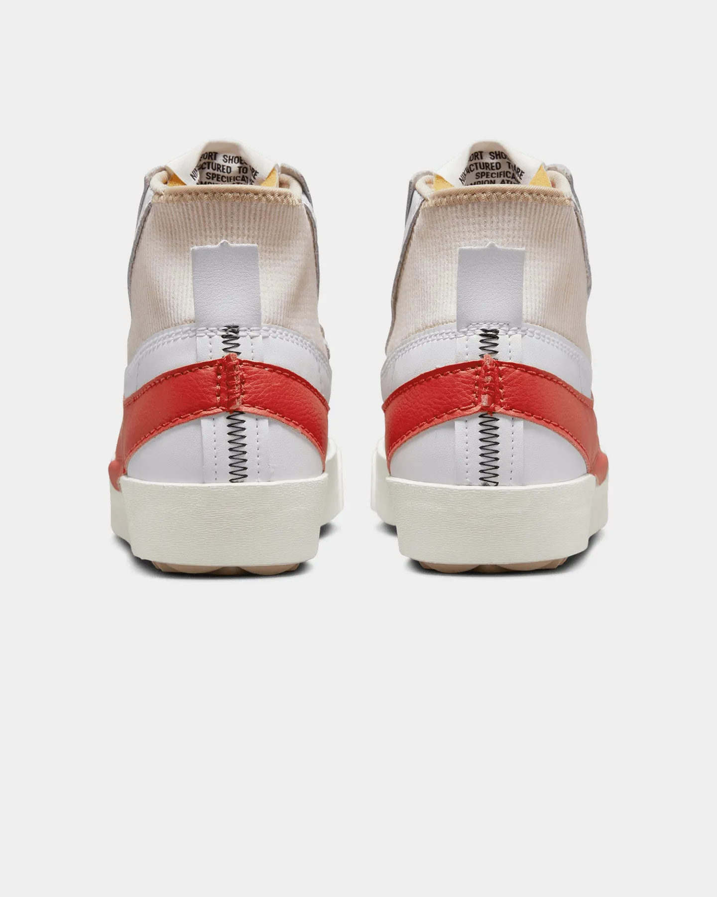 Nike Blazer Mid '77 Jumbo White/Habanero Dad Style Slip Resistant
