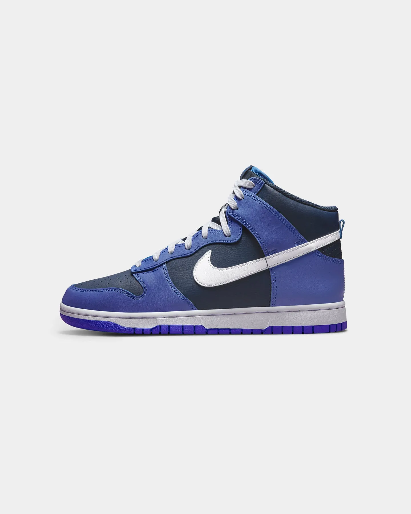 Narrow Fit King Walk Nike Dunk Hi Retro "Obsidian" Medium Blue/White