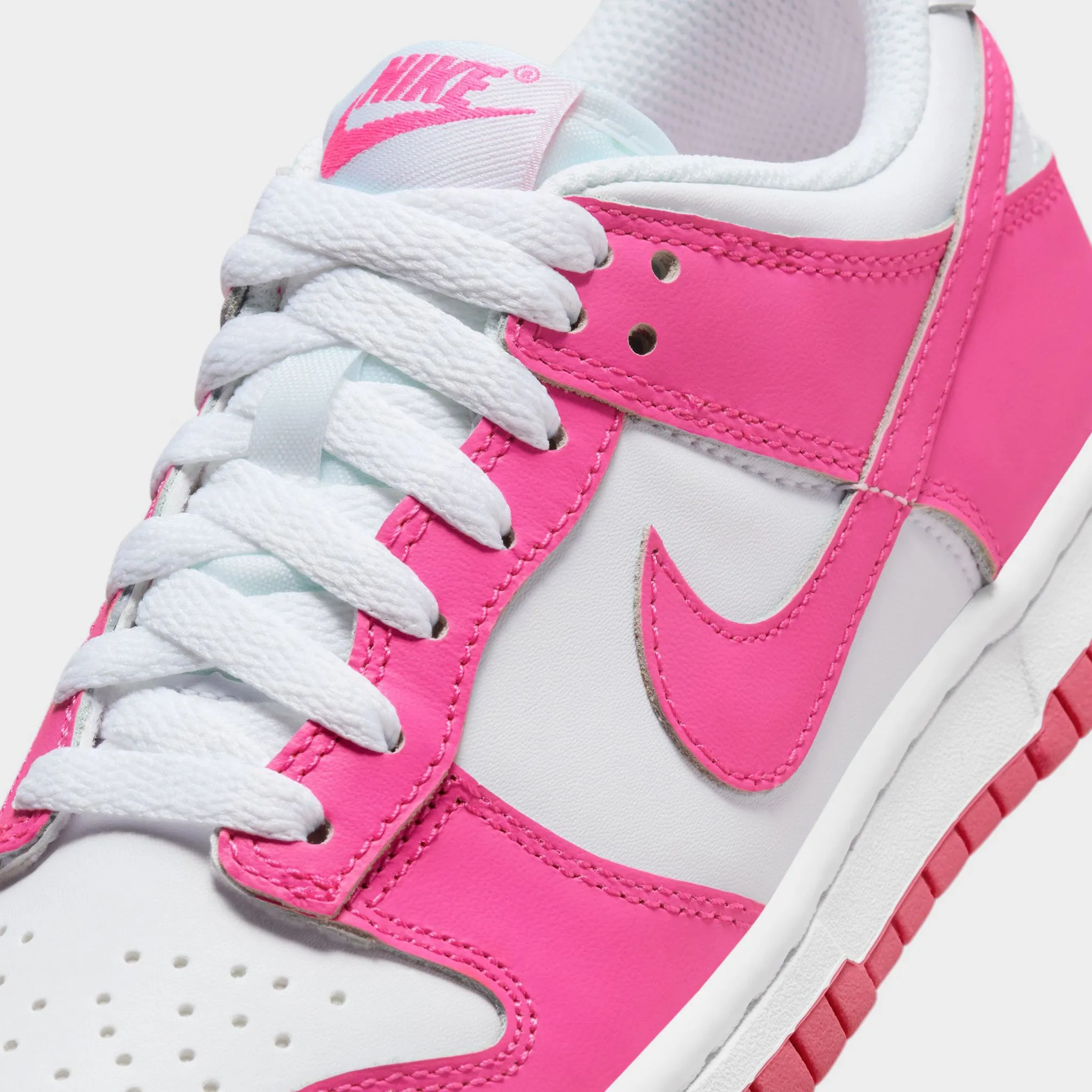 Nike Dunk Low GS White / Laser Fuchsia Durable outsole Posture aid