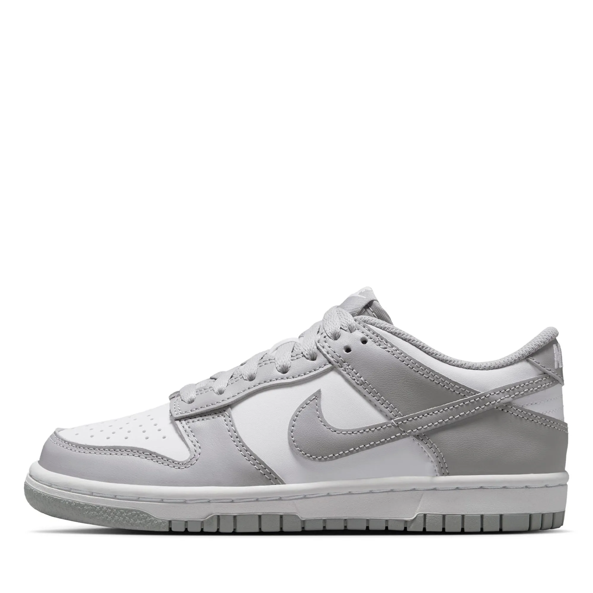 Nike Dunk Low (GS) - White/Light Smoke Grey Impact Resistant Heel Cup