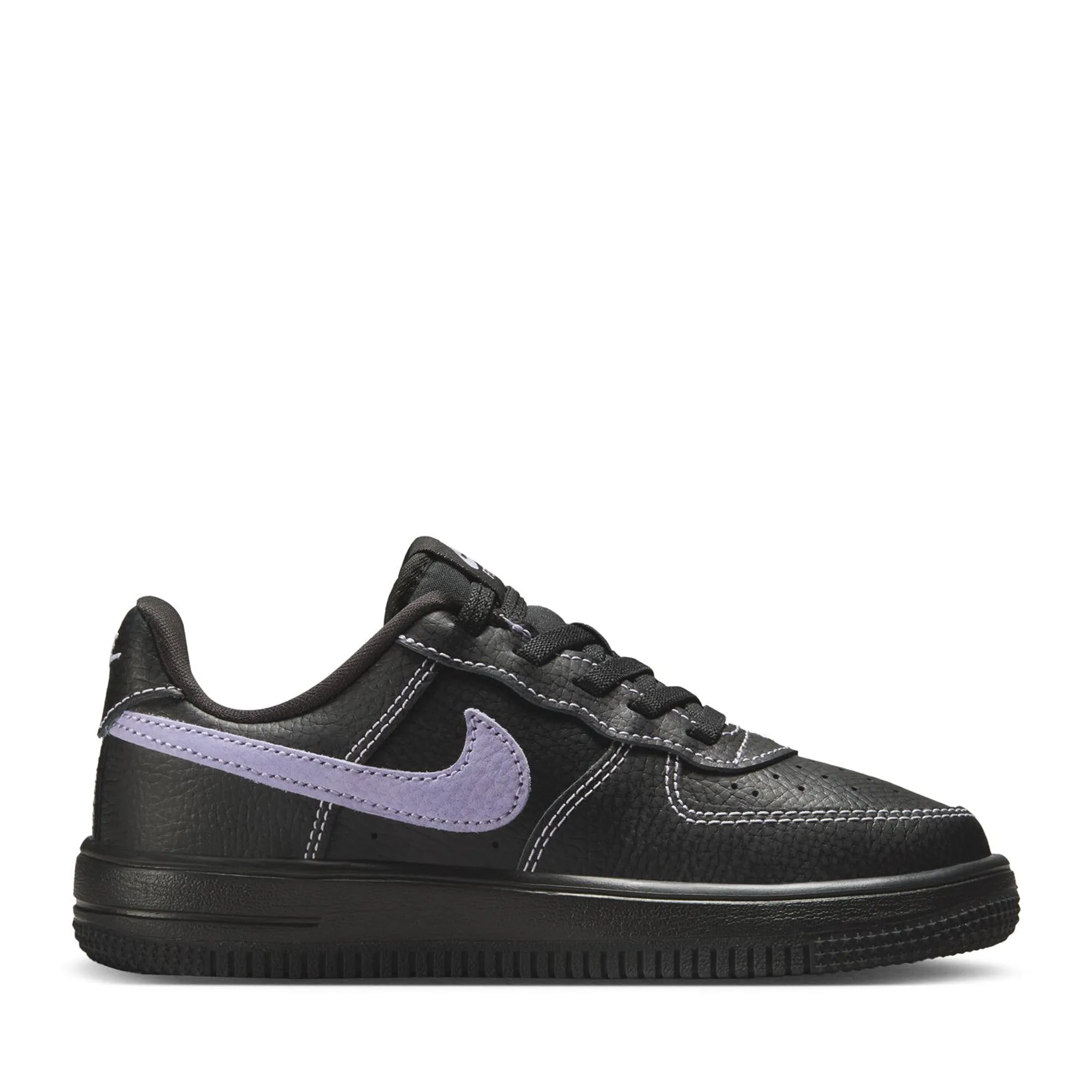 Sneaker Customization Nike Force 1 Low LV8 EasyOn (PS) - Black/Hydrangeas
