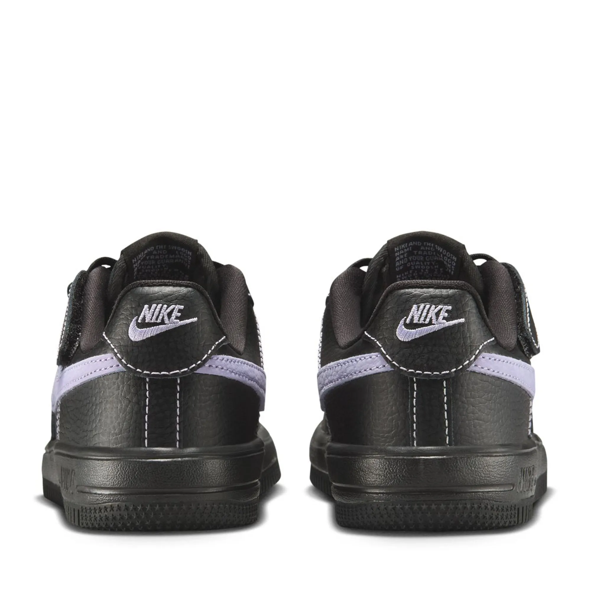 Stylish Silhouette Lockdown fit Nike Force 1 Low LV8 EasyOn (PS) - Black/Hydrangeas