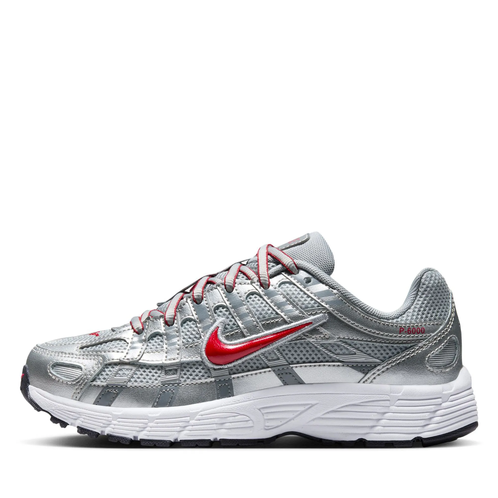 Urban Chic Multidirectional Traction Nike P-6000 (GS) - Metallic Silver/Gym Red