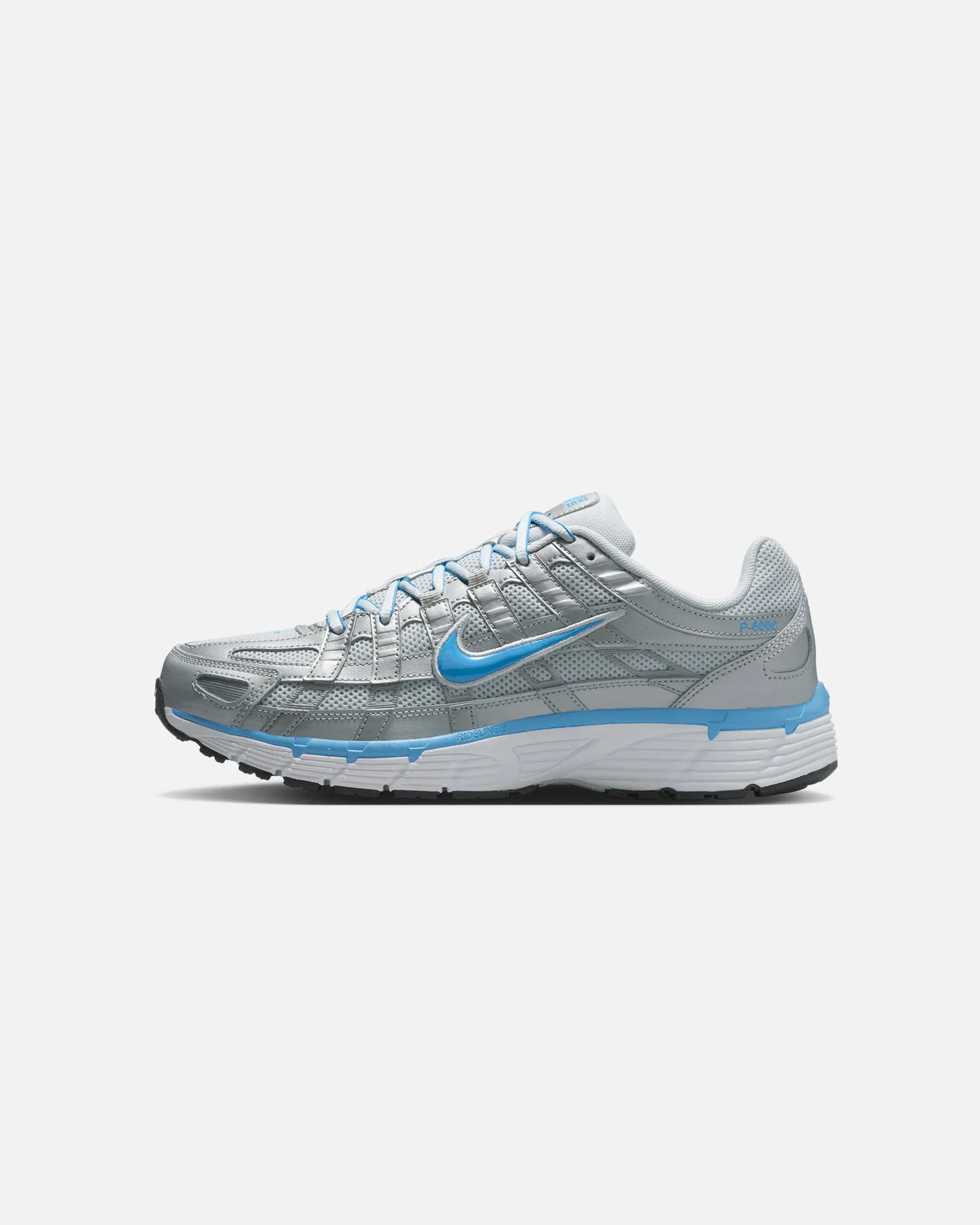 Nike P-6000 Platinum/University Blue Dad Style mesh construction