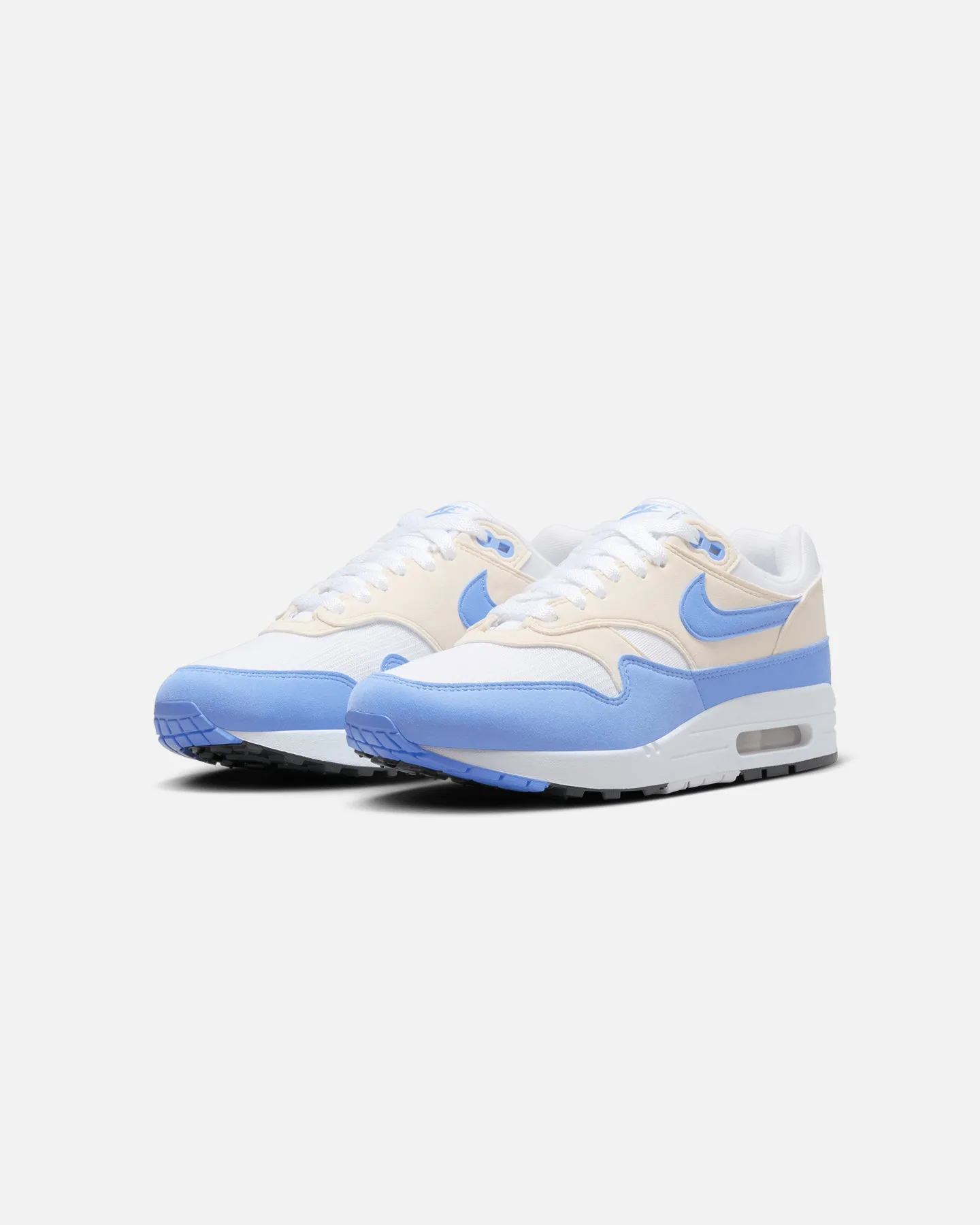 Nike Women's Air Max 1 White/Royal Pulse-Phantom Black Flats Pain Relief