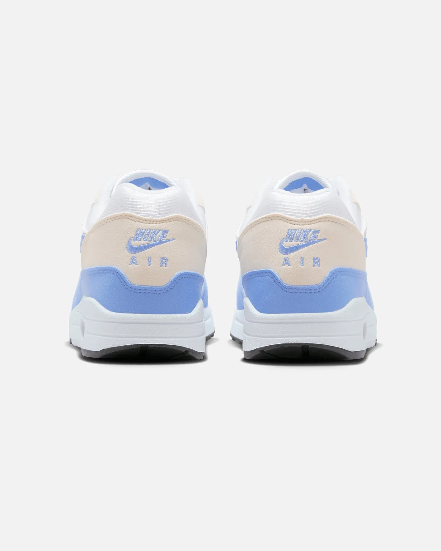 Nike Women's Air Max 1 White/Royal Pulse-Phantom Black Sophisticated Look Effortless Silhouette
