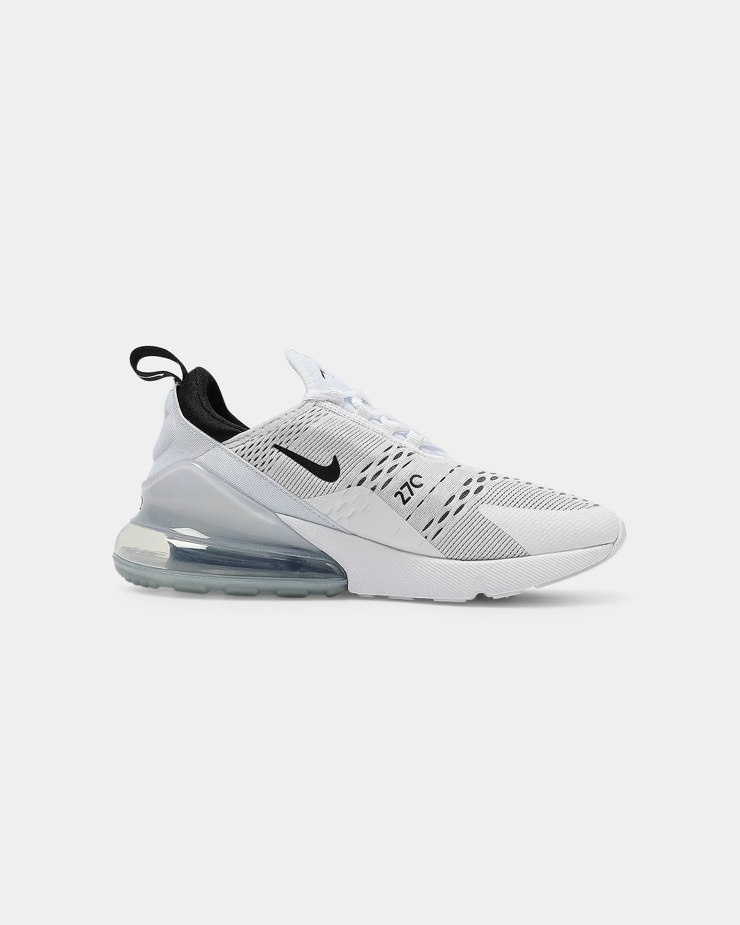 Nike Women's Air Max 270 White/Black/White tie - up style Functional shock absorption