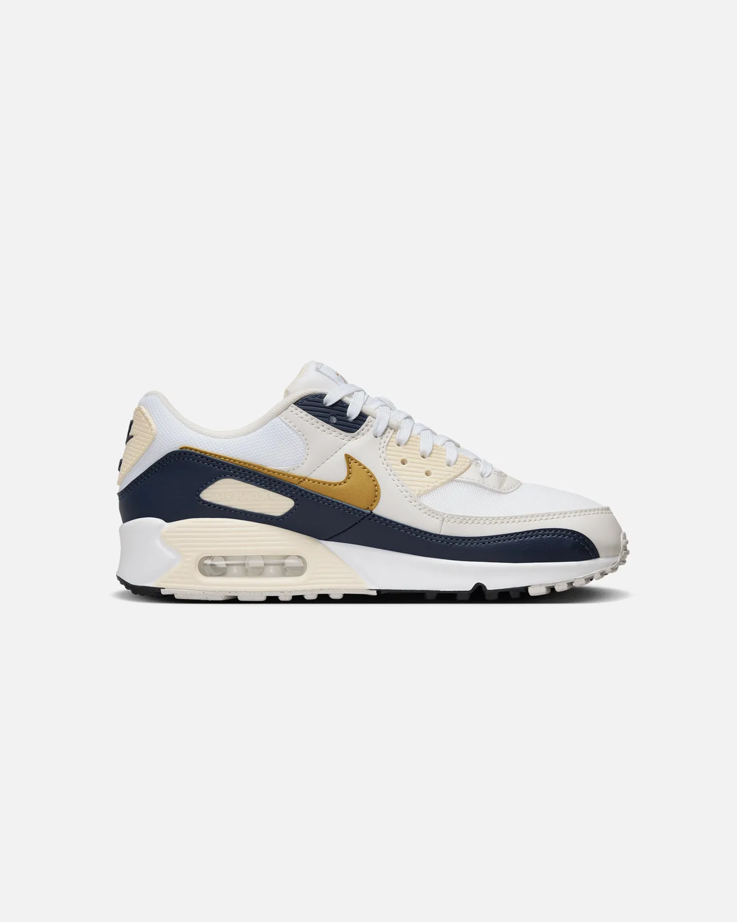 Nike Women's Air Max 90 Next Nature White/Metallic Secure Design