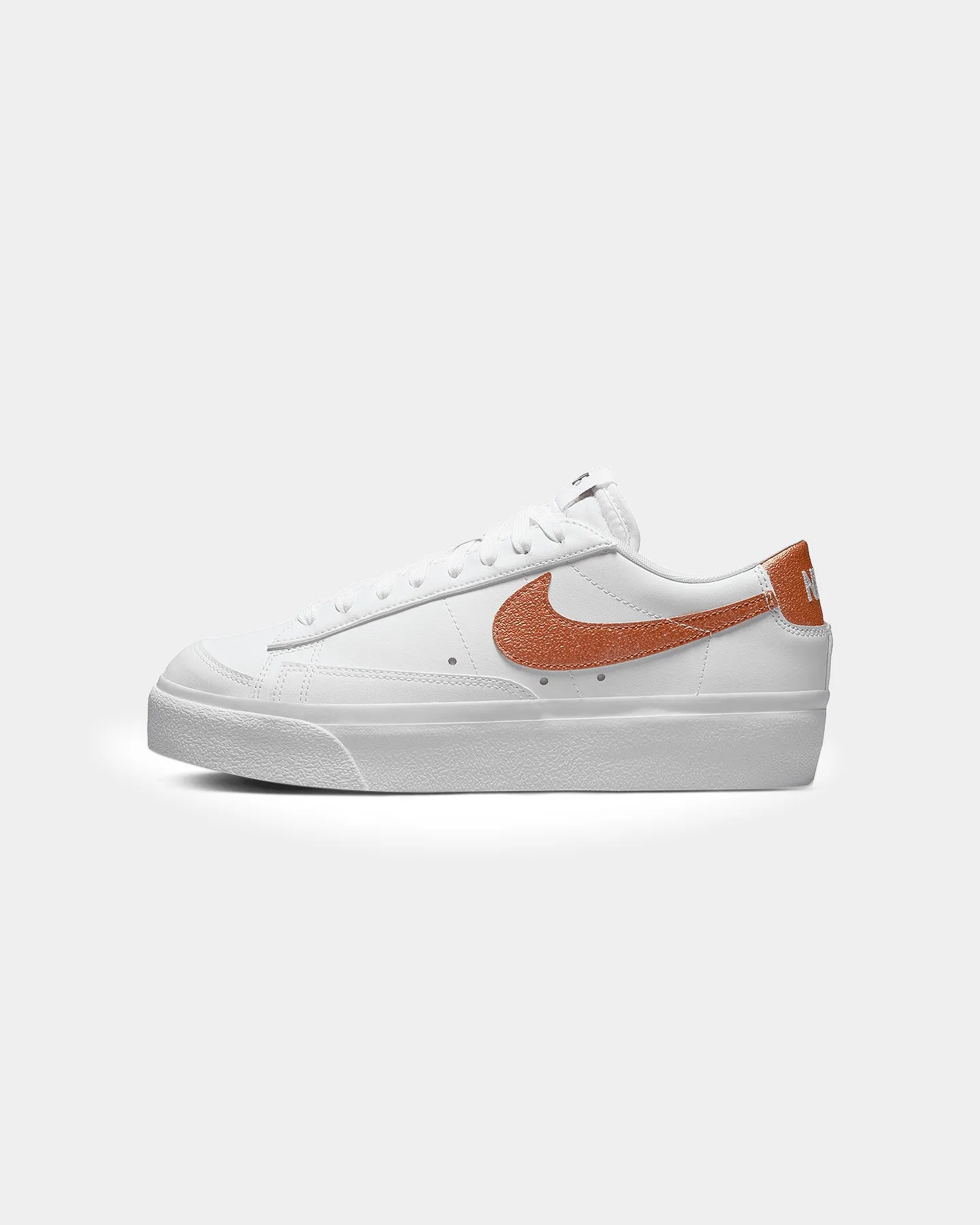 Nike Women's Blazer Low Platform White/Metallic Glam shock absorption