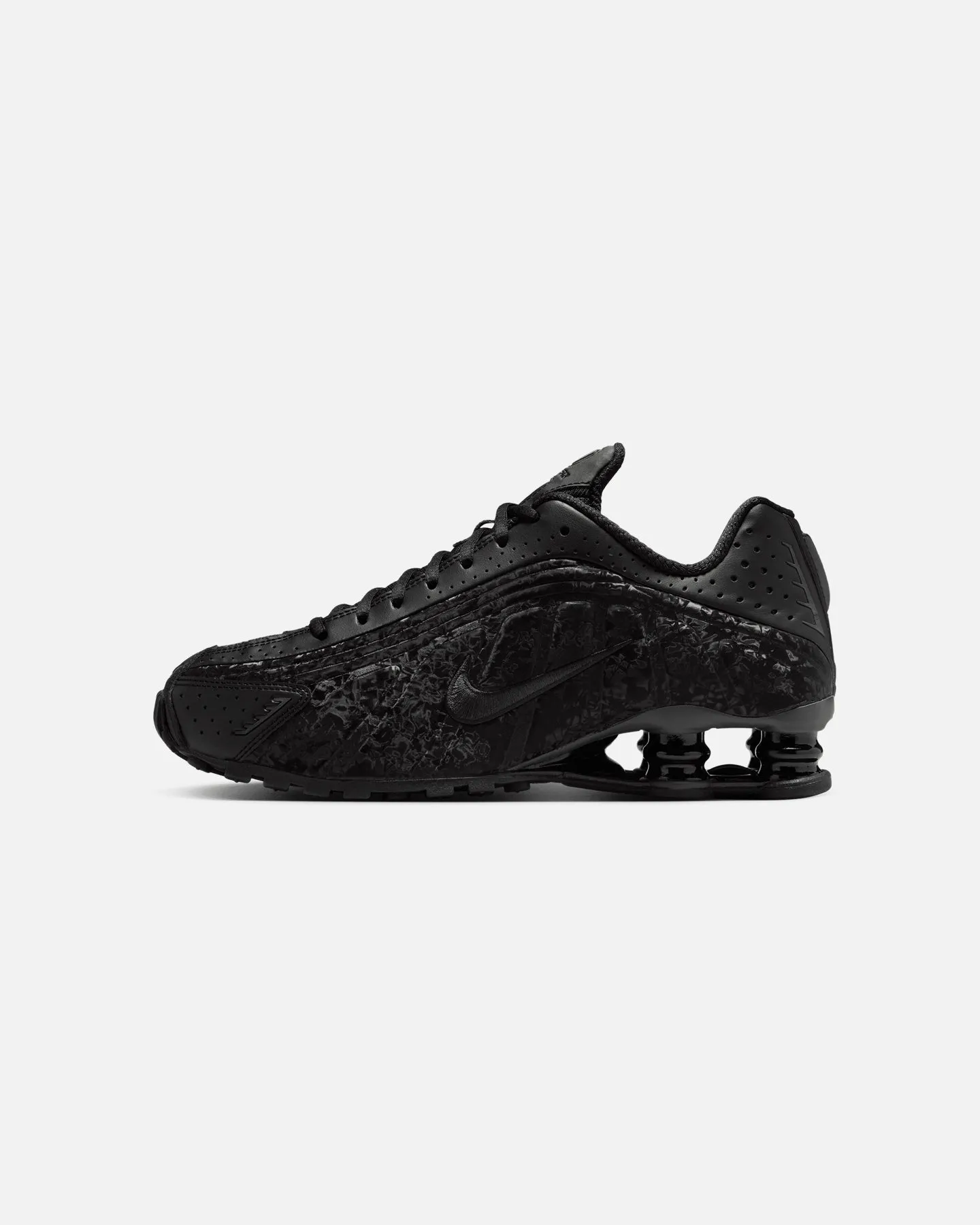 Nike Women's Shox R4 Black/Smoke side - zip Pointed Toe