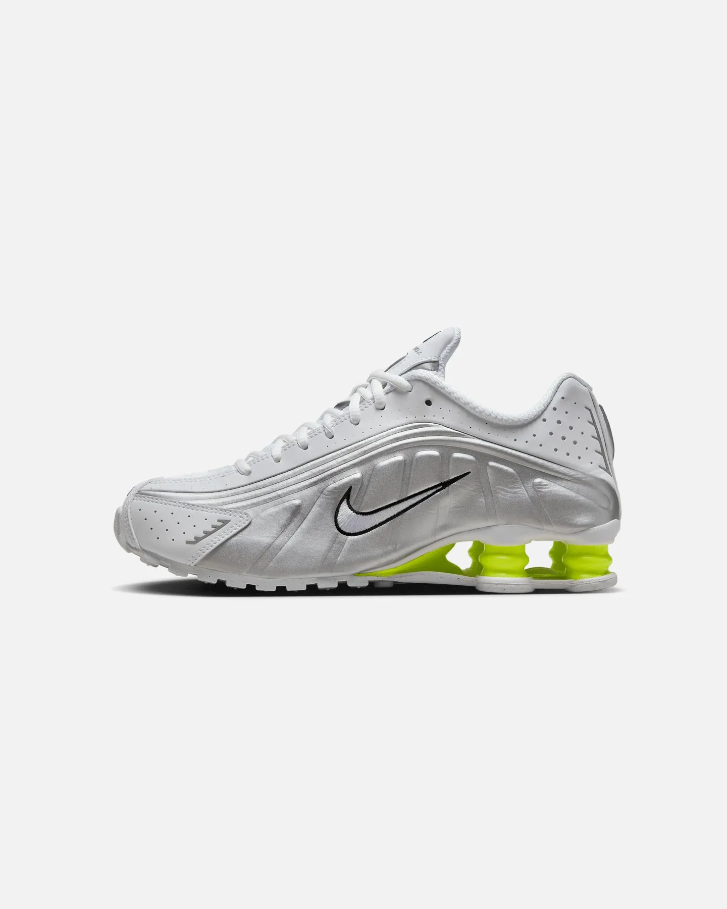 Nike Women's Shox R4 White/White-Metallic Silver Plush Lining