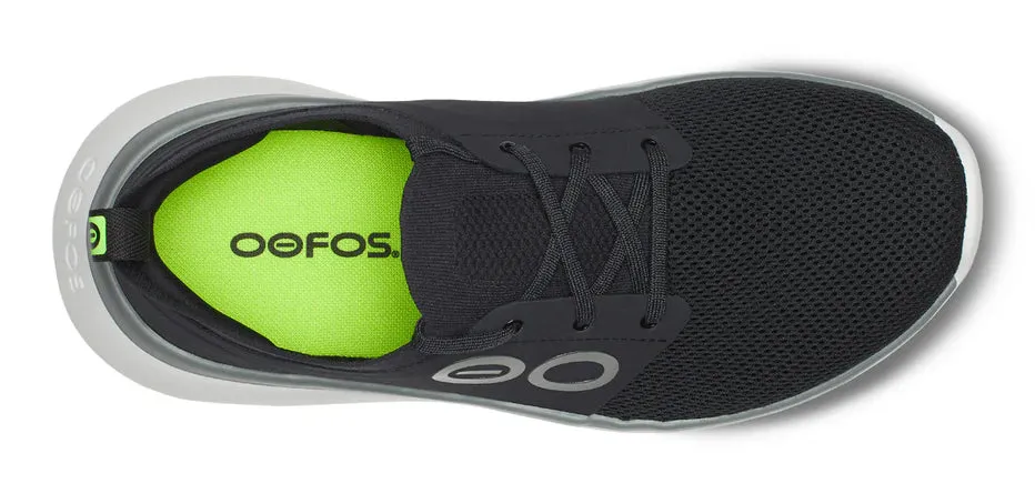 OOFOS OOMY STRIDE MEN'S BLACK/WHITE for travel