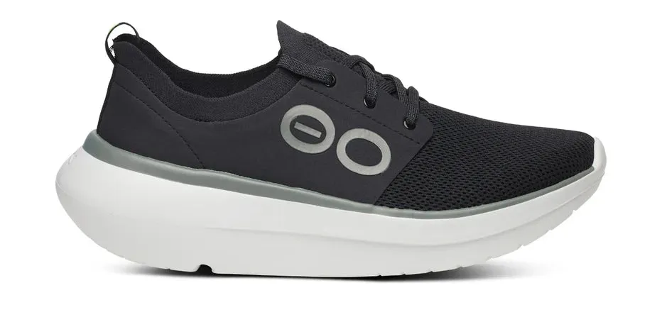 OOFOS OOMY STRIDE MEN'S BLACK/WHITE with wide fits