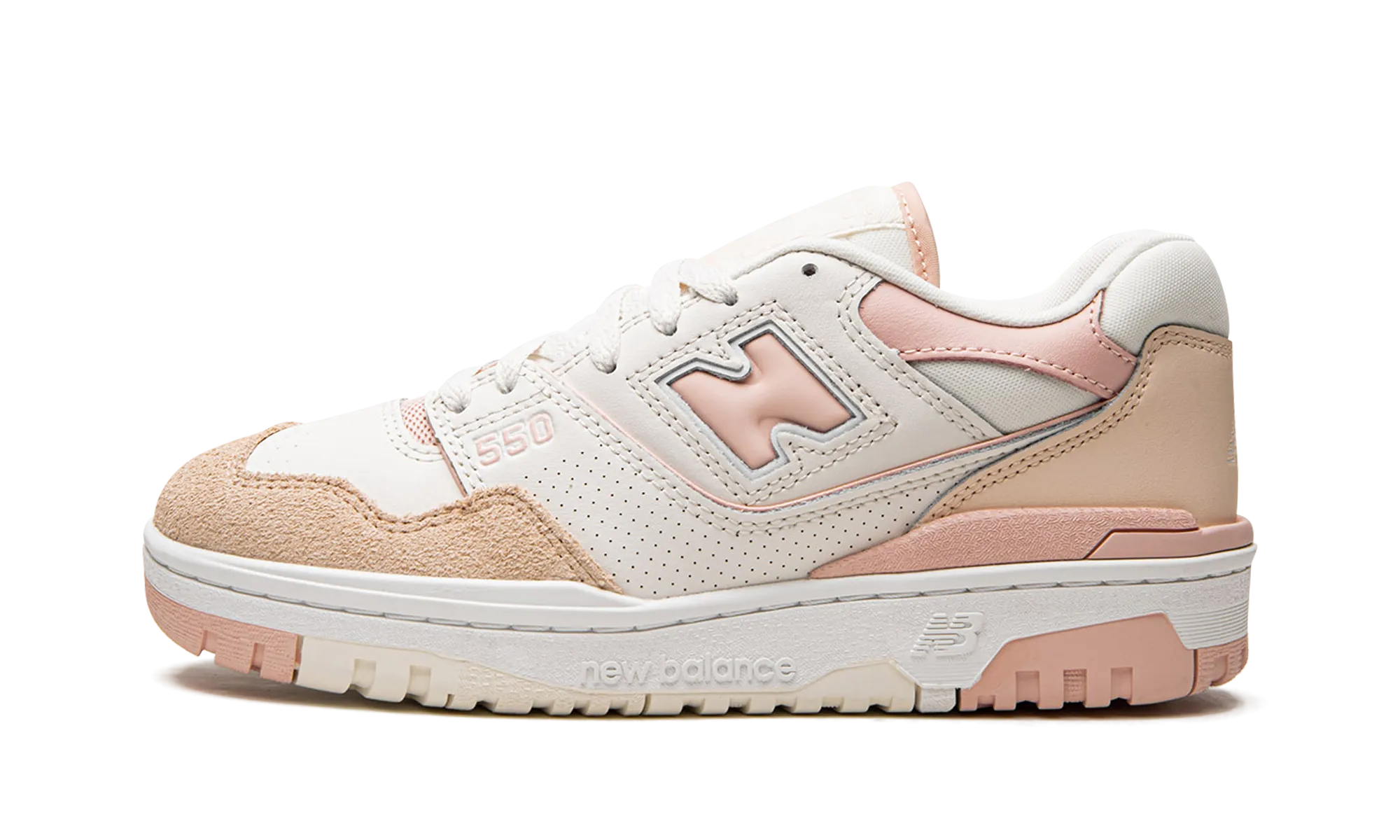 running in the wind shoes hard - wearing outsole shoes 550 WMNS "White Pink"