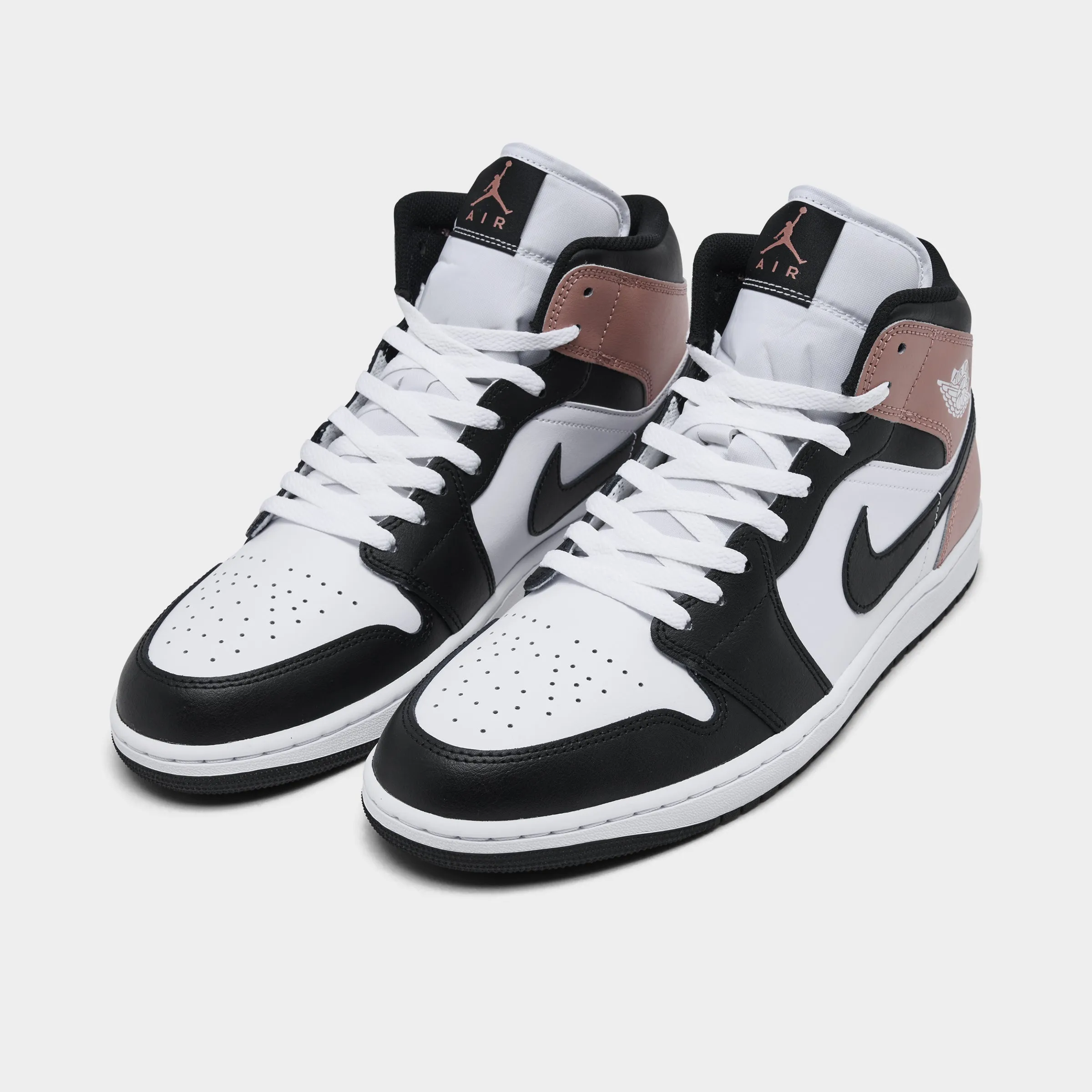 Jordan 1 Mid White / Black - Rust Pink Soft Upper