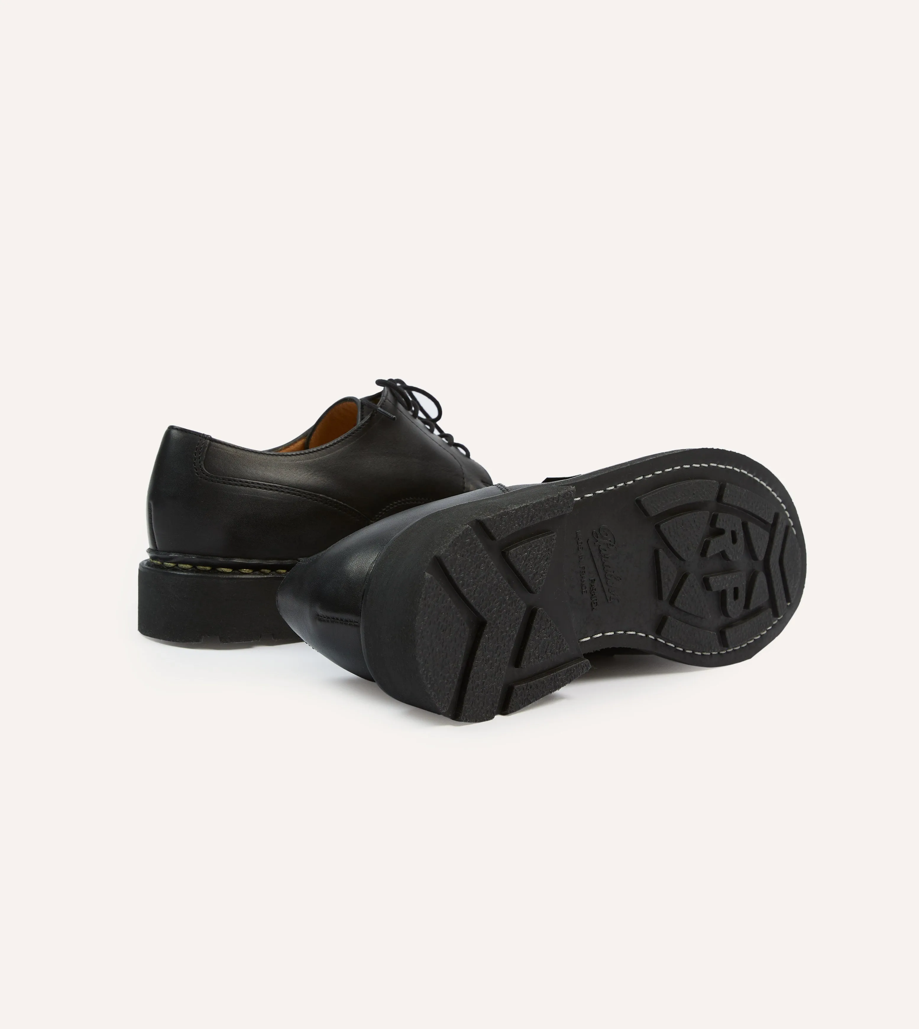 Stylish Look Soft Sock Paraboot Villandry Noir Calf Leather Derby Shoe
