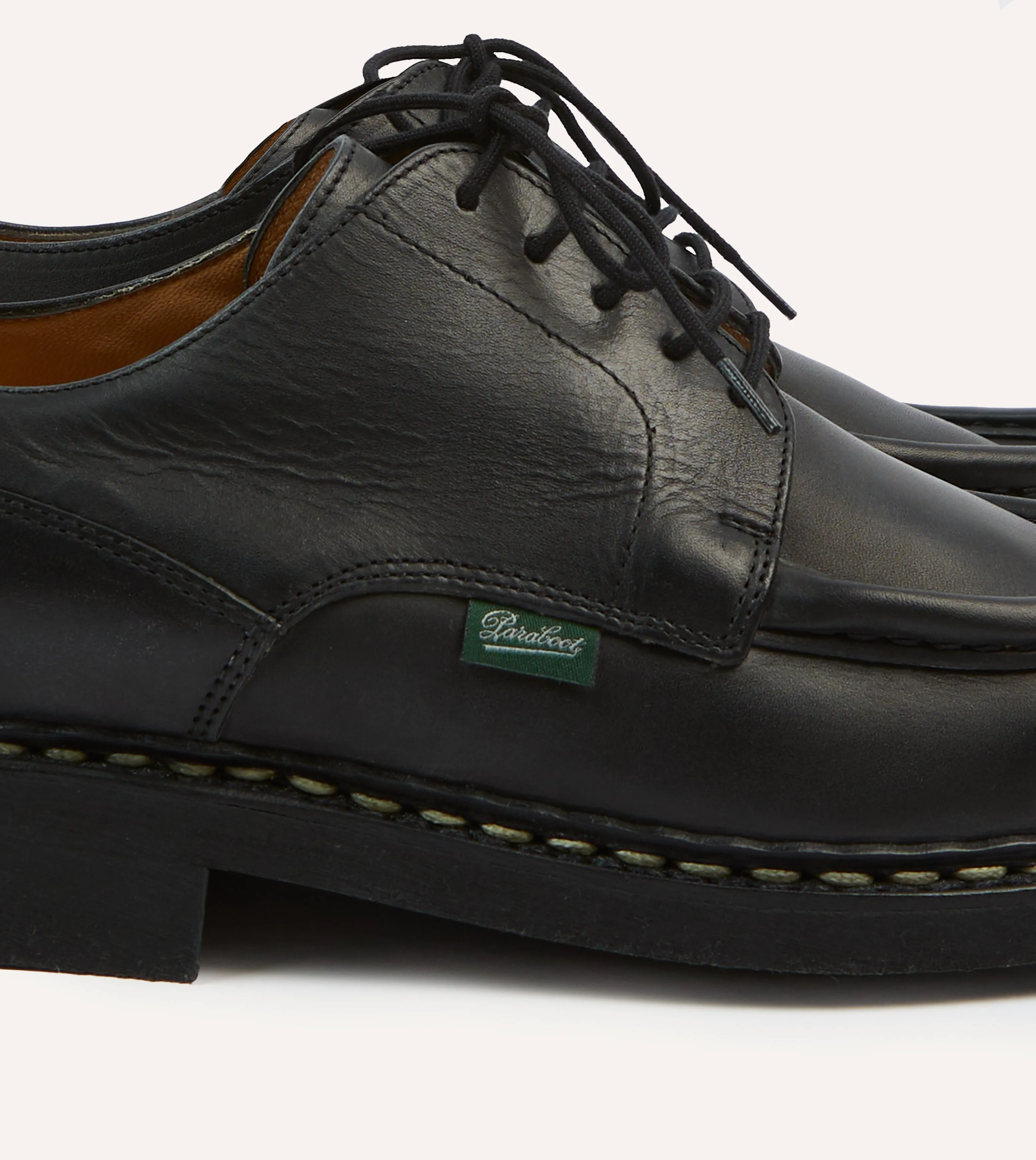 Paraboot Villandry Noir Calf Leather Derby Shoe Scandi Chic