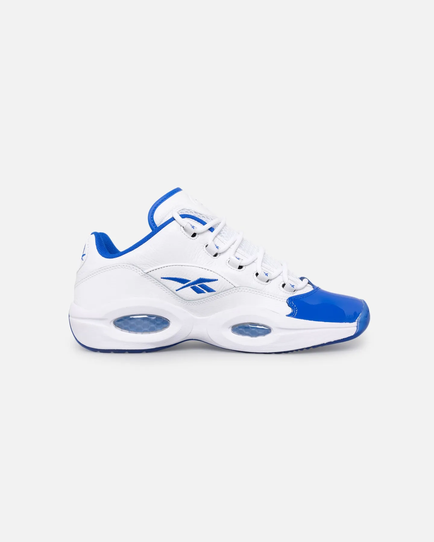 Reebok Question Low "Blue Toe" Footwear White/Electric Cobalt Power Flow
