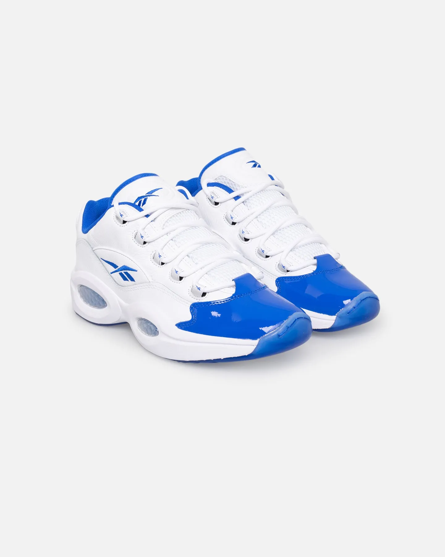 Cool Pop Reebok Question Low "Blue Toe" Footwear White/Electric Cobalt