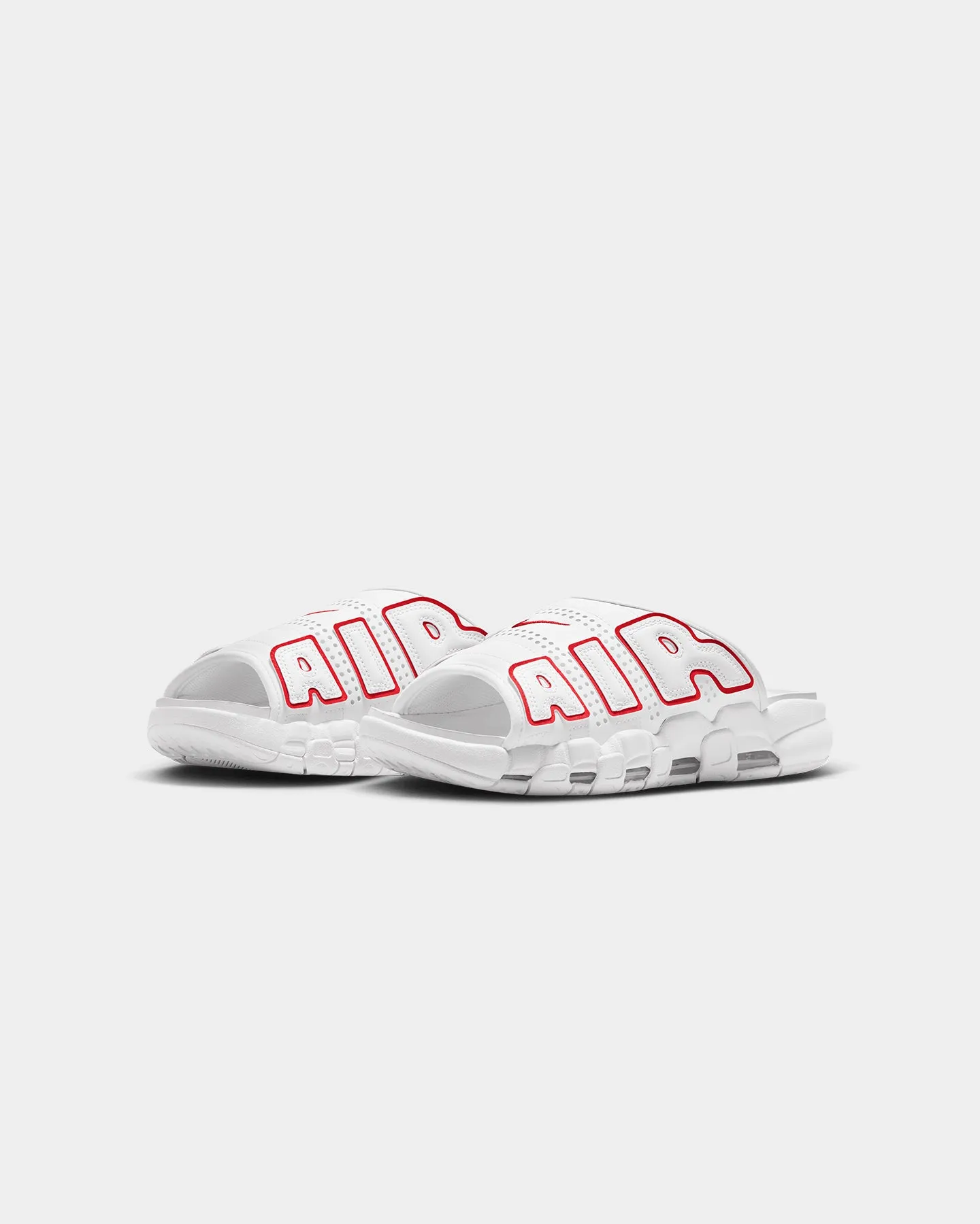 spring fresh Ice Guard Nike Air More Uptempo Slides White/University Red