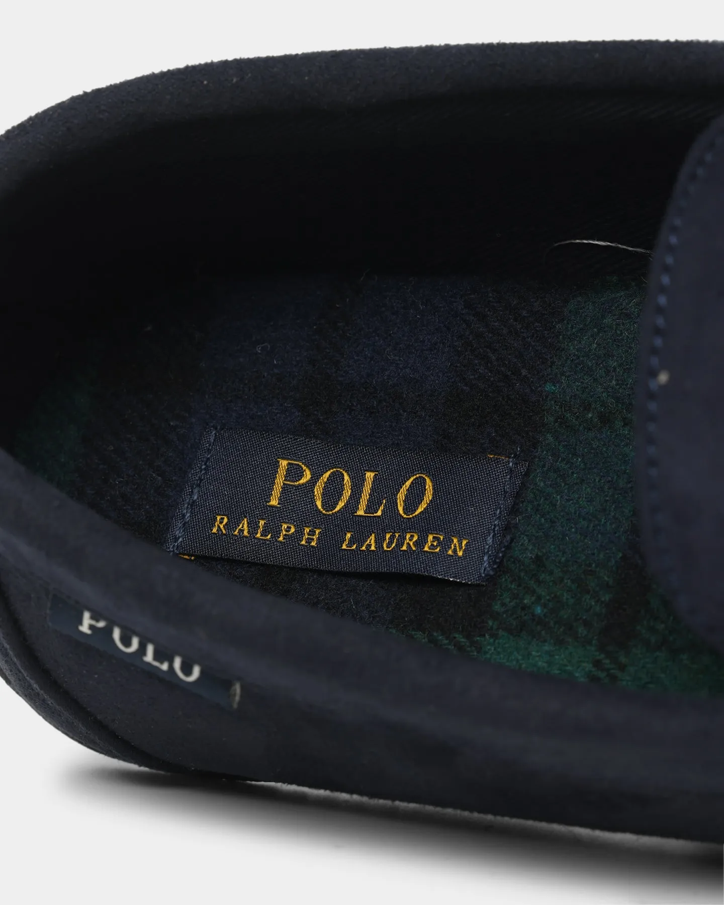 Polo Ralph Lauren Declan Slippers Snuff Navy/Tartan Comfort toe Deep Shade
