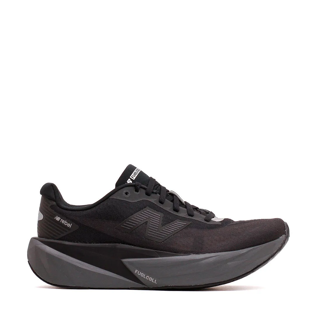 running in professional tracks shoes running on asphalt shoes New Balance Women FuelCell Rebel v5 Black Castlerock WFCXLO5