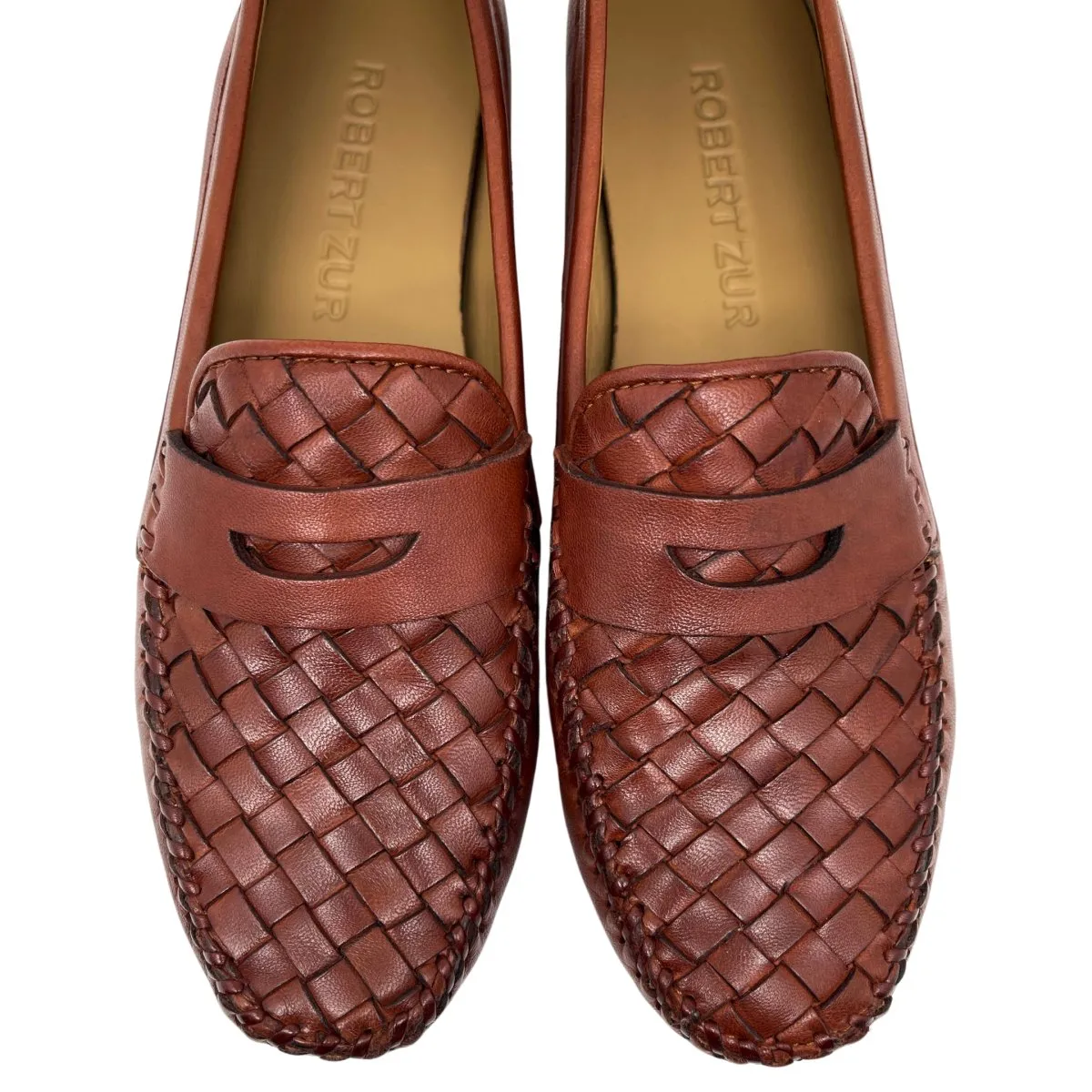 Robert Zur Women's Petra Vintage Luggage Woven Leather Main Shade synthetic material