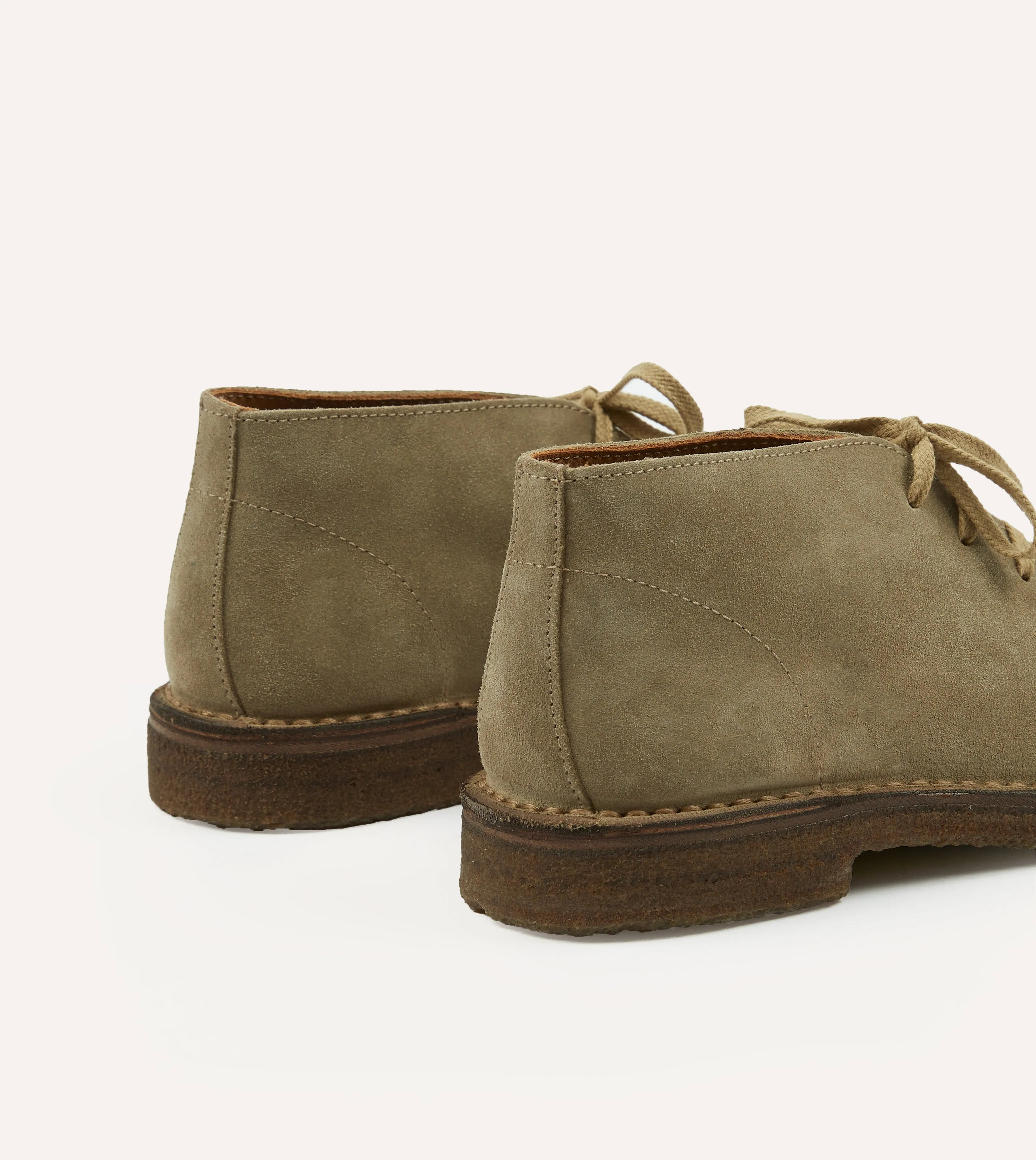 Custom made Chisel Cut Crosby Moc-Toe Chukka Boot Sand Suede