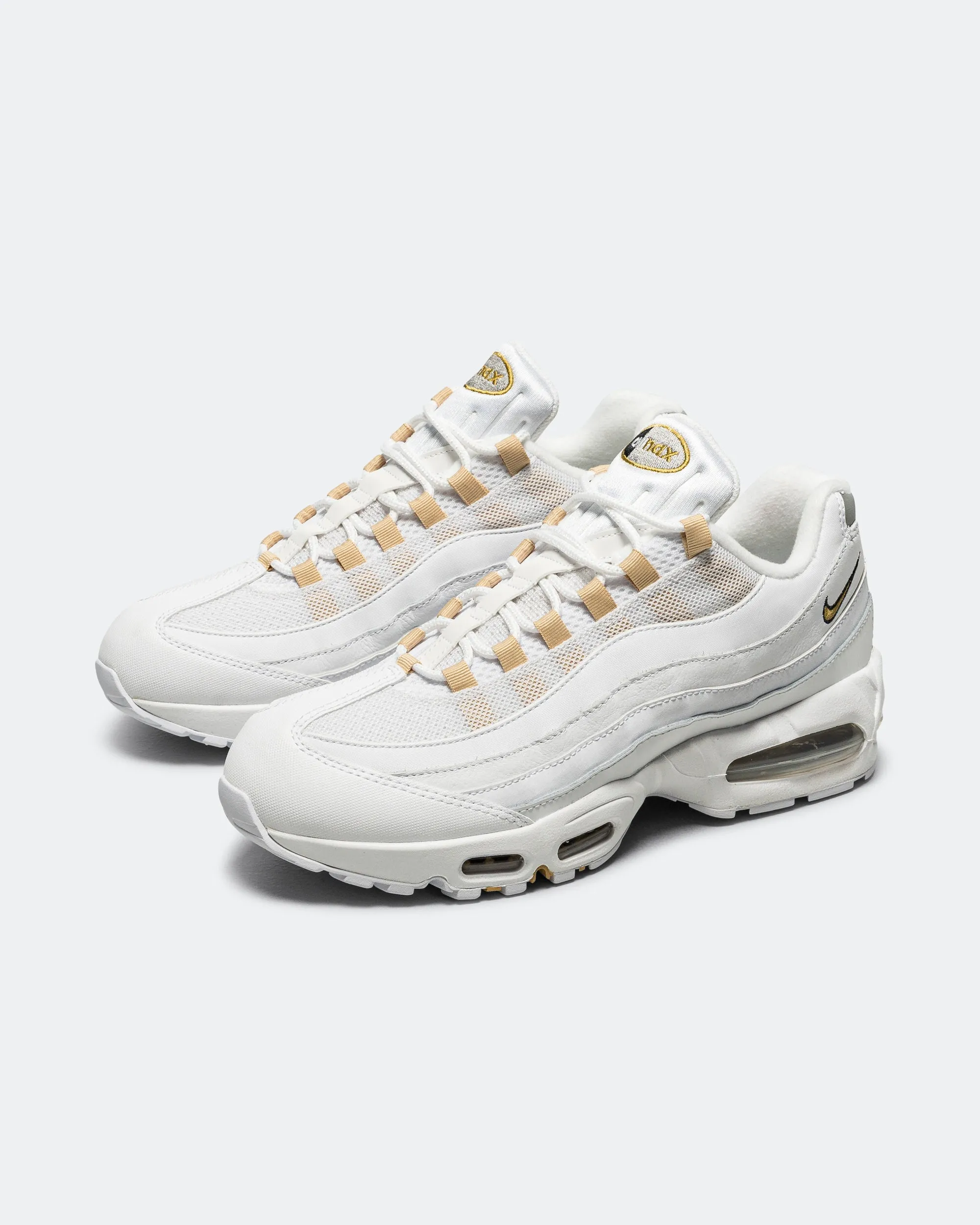 Lace System Dynamic Flexibility Air Max 95 Big Bubble - White/Metallic Gold-Black-Pearl Grey