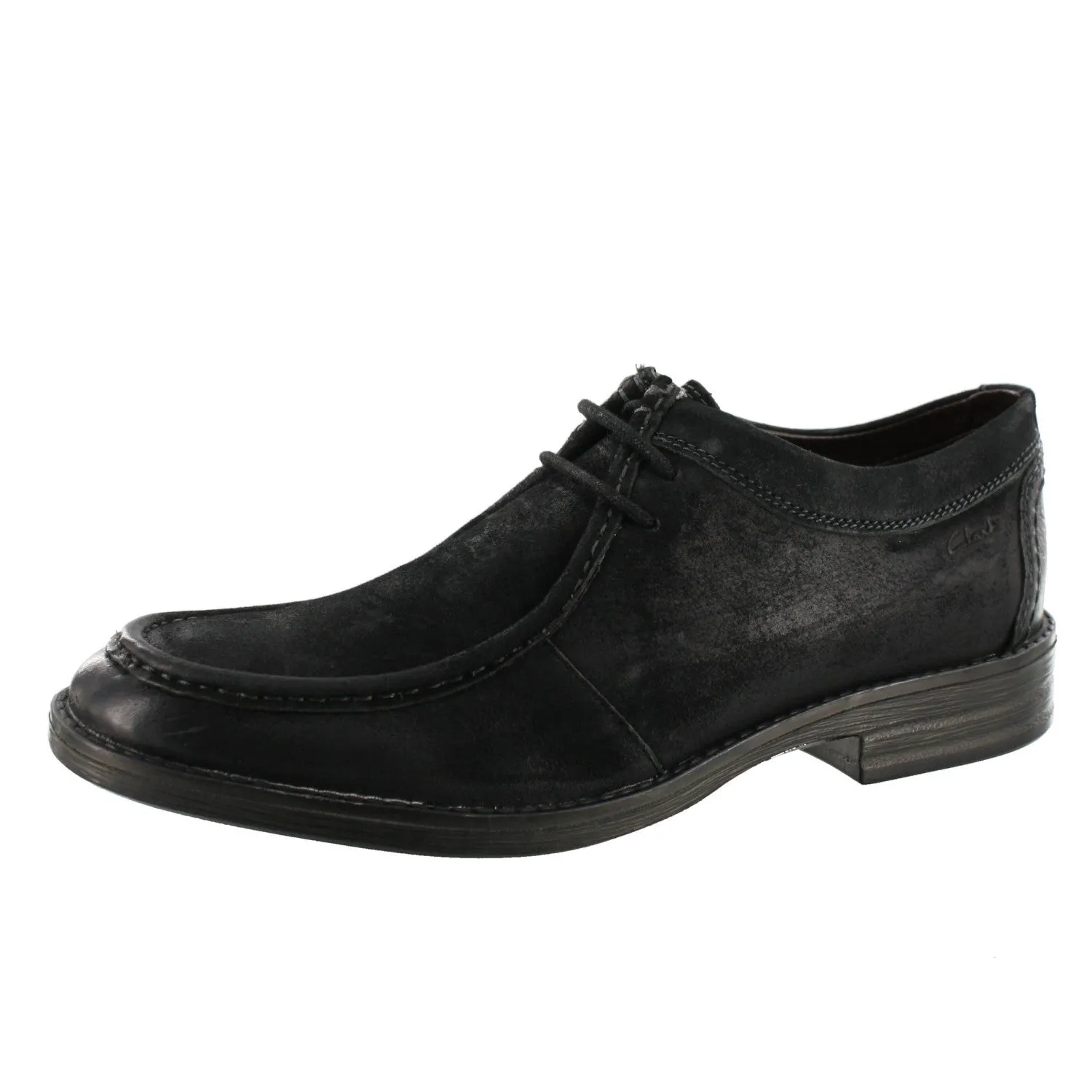 Clarks Mens Delsin Rise Black Dress Leather Shoes Executive Sharp Sleek Look