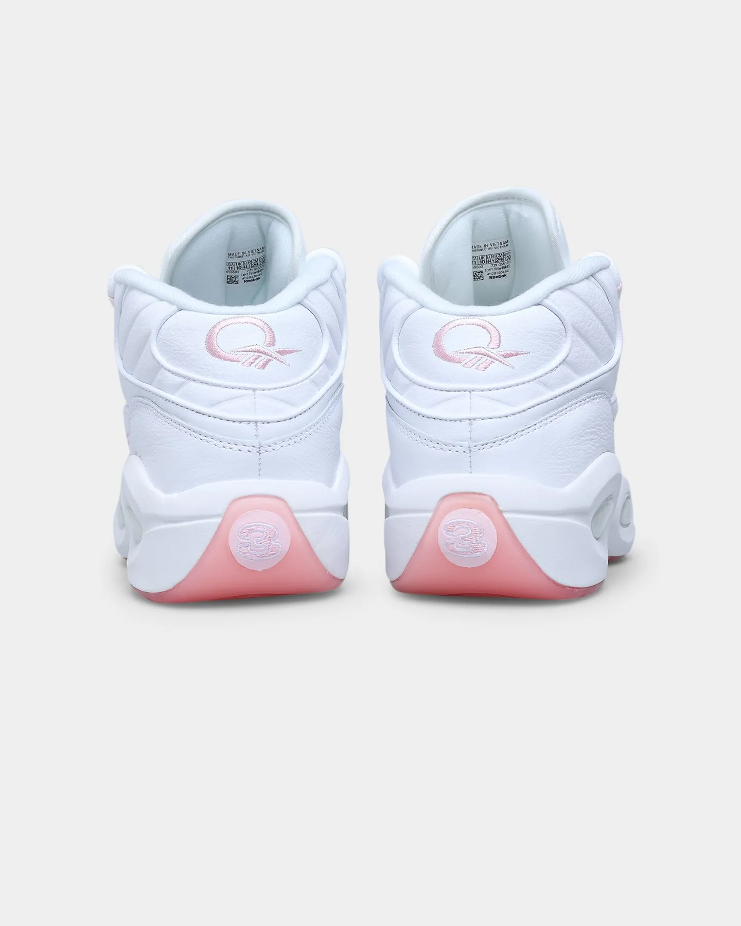 Teen Fun Cushioned Footbed Reebok Question Mid White/Pink Glow/Porcelain Pink