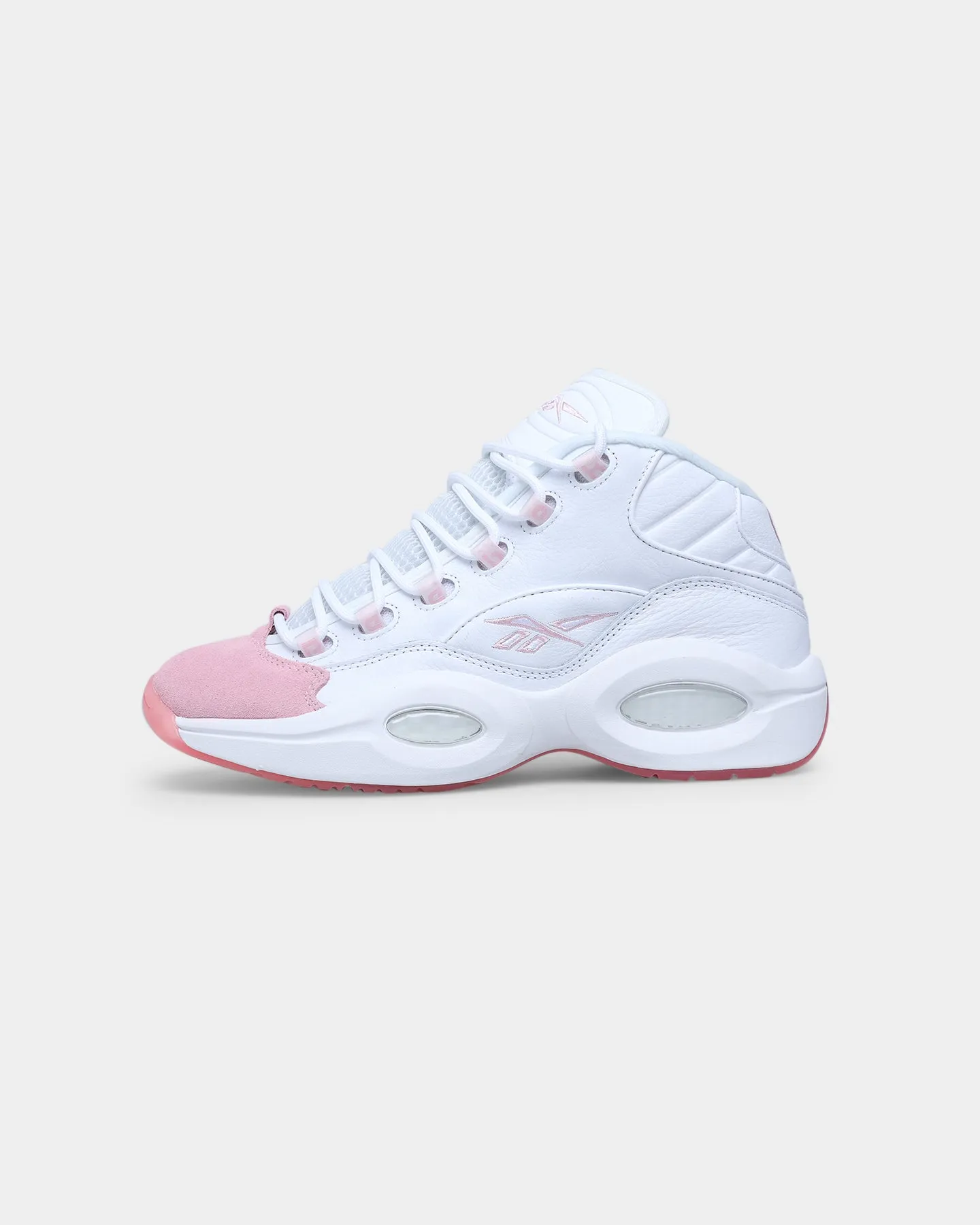 Reebok Question Mid White/Pink Glow/Porcelain Pink Toe box