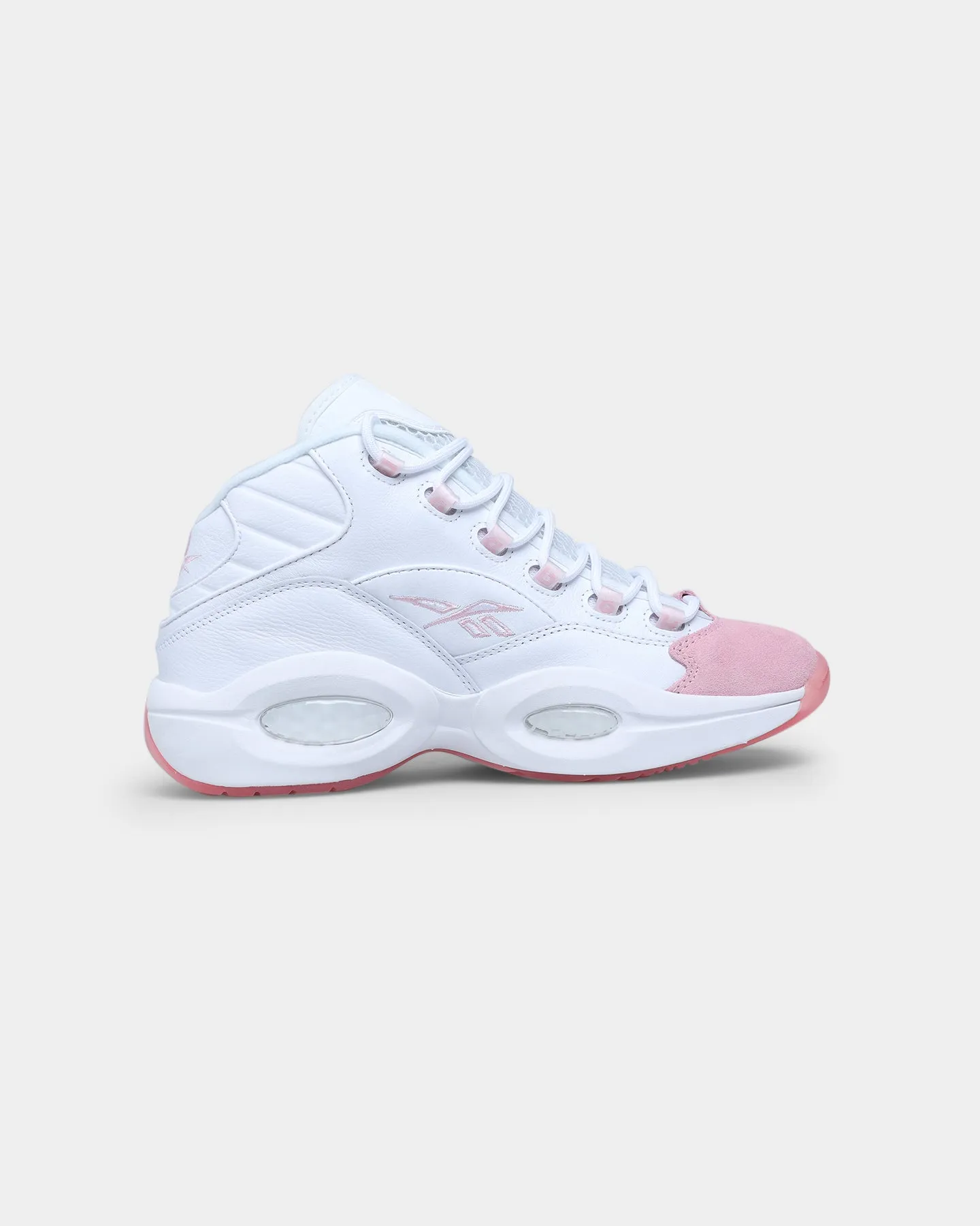 Reebok Question Mid White/Pink Glow/Porcelain Pink Ergonomic Design