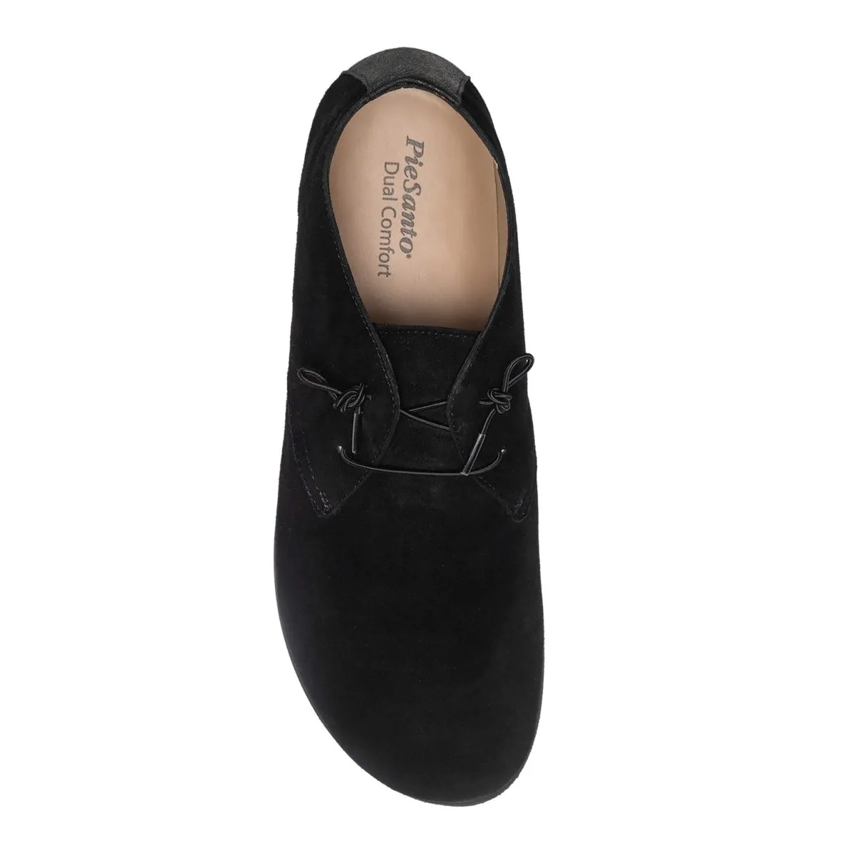 PieSanto Women's Belgium Black Suede Padded Tongue Metro Walk