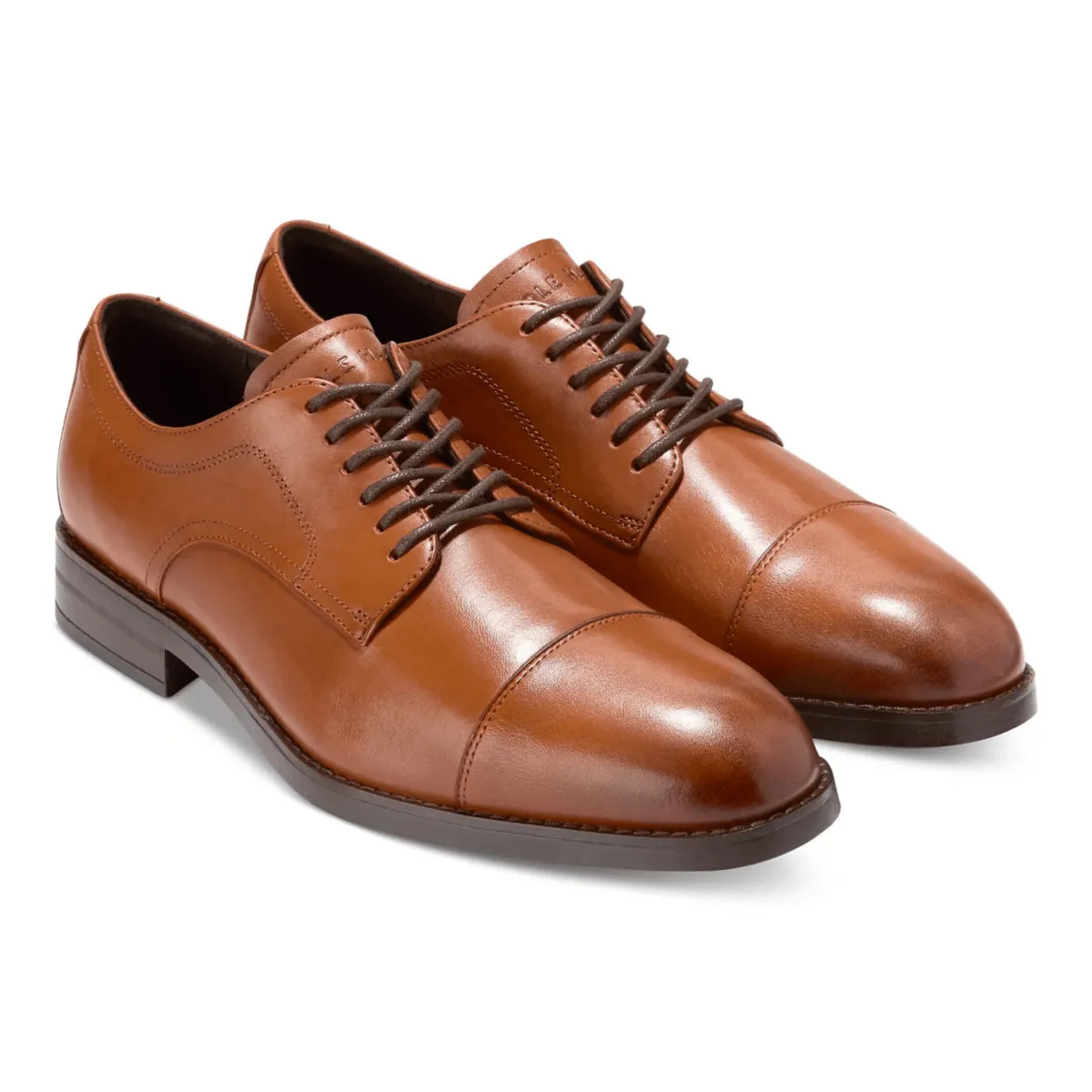 Breath Mesh Event Ready Cole Haan Men's Harmon Grand Cap Toe Oxford British Tan/Dark Brown Leather